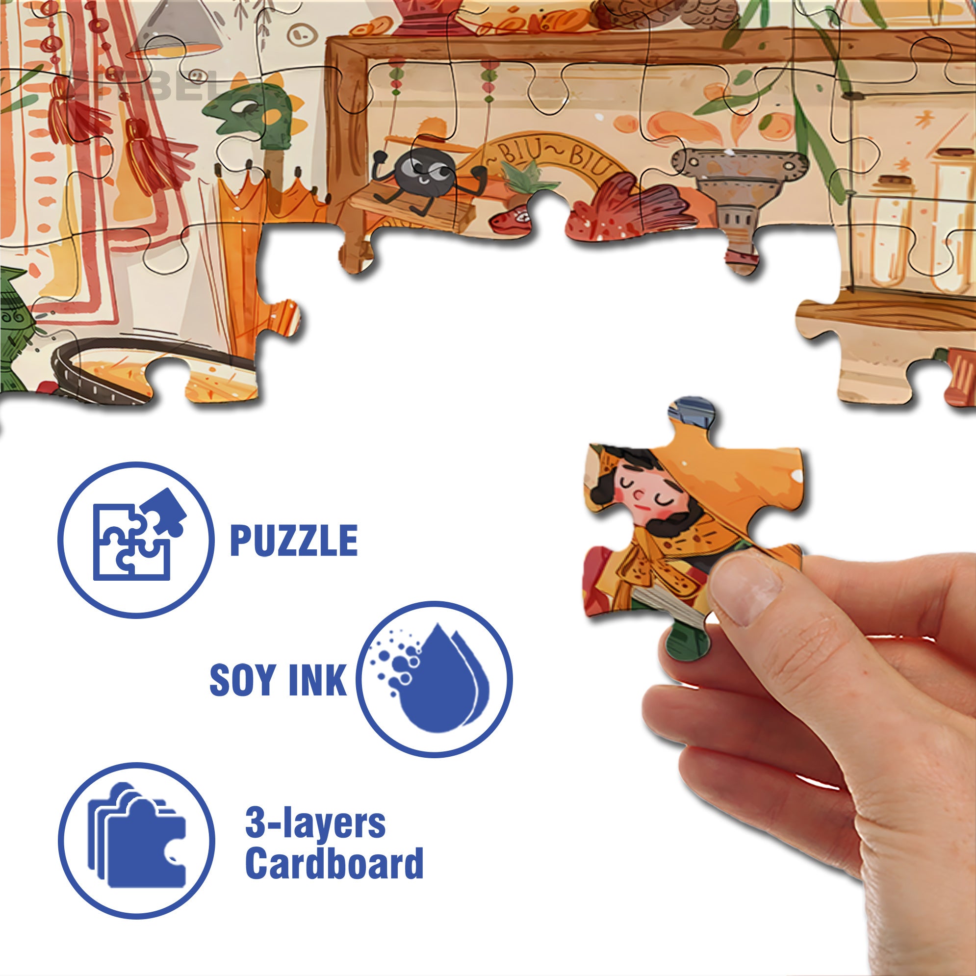 Magical Fire 500pcs/1000pcs Jigsaw Puzzle, Scratch-Resistant, Interactive Family Game & Brain-Boosting DIY Decor, Perfect for Halloween, Christmas & New Year Gifts, Family Puzzle Game