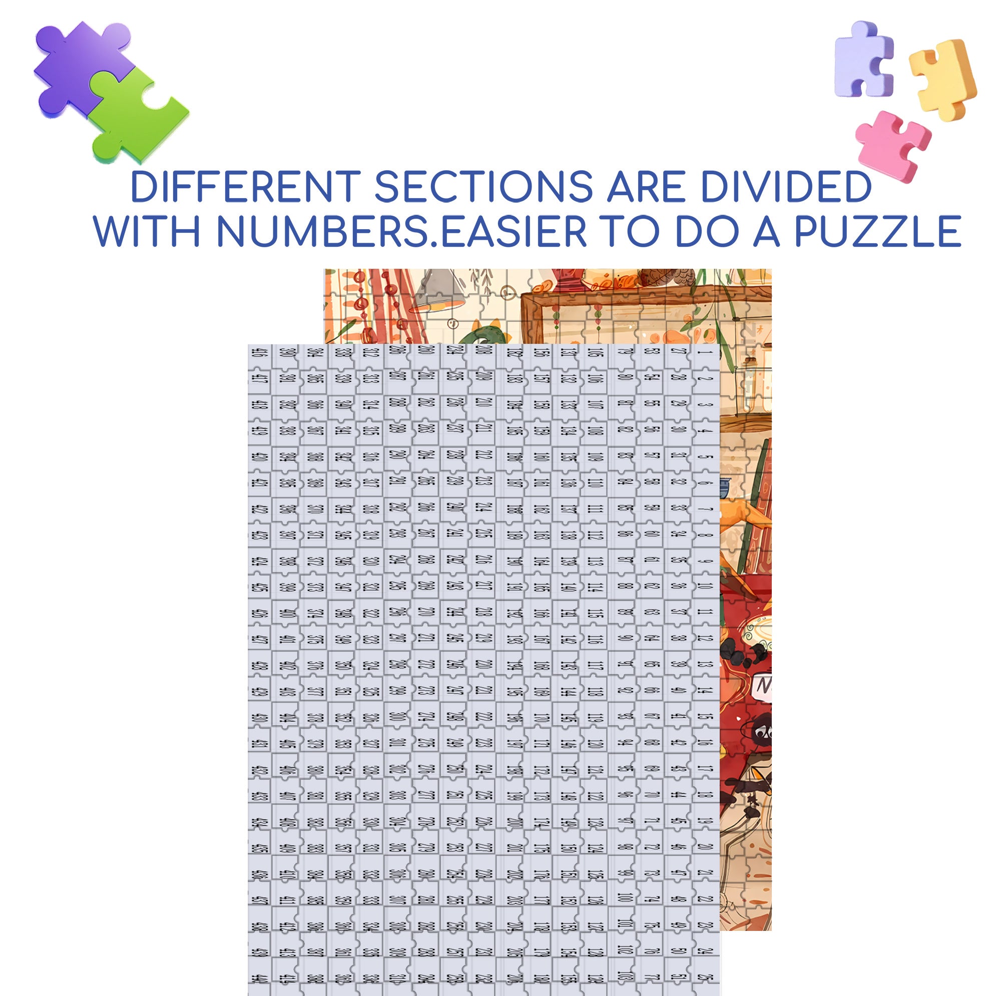 Magical Fire 500pcs/1000pcs Jigsaw Puzzle, Scratch-Resistant, Interactive Family Game & Brain-Boosting DIY Decor, Perfect for Halloween, Christmas & New Year Gifts, Family Puzzle Game