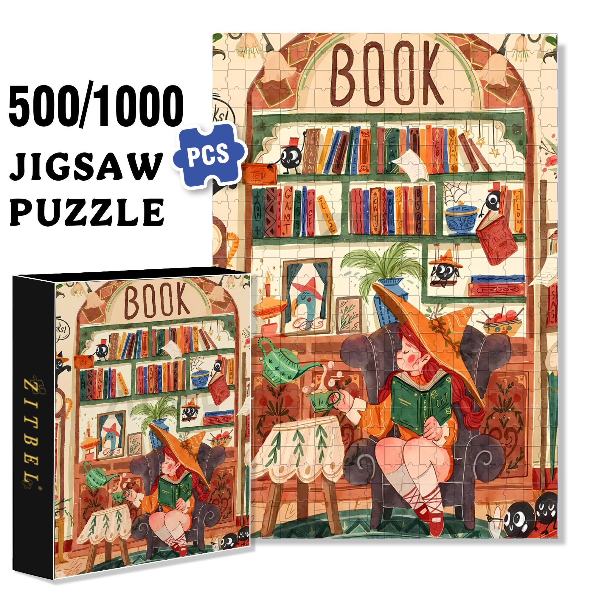 Magical Girl 500pcs/1000pcs Jigsaw Puzzle, Scratch-Resistant, Interactive Family Game & Brain-Boosting DIY Decor, Perfect for Halloween, Christmas & New Year Gifts, Family Puzzle Game