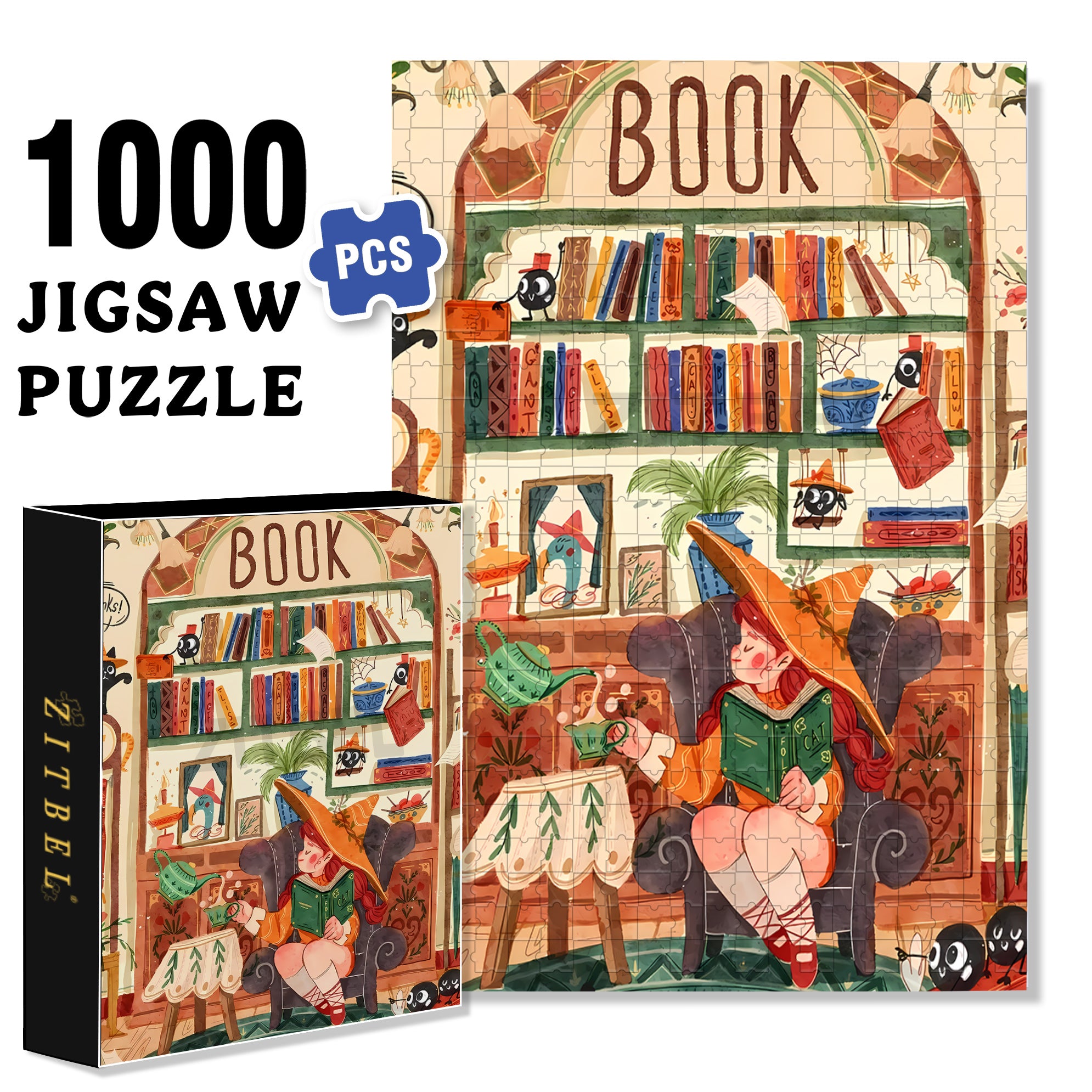 Magical Girl 500pcs/1000pcs Jigsaw Puzzle, Scratch-Resistant, Interactive Family Game & Brain-Boosting DIY Decor, Perfect for Halloween, Christmas & New Year Gifts, Family Puzzle Game