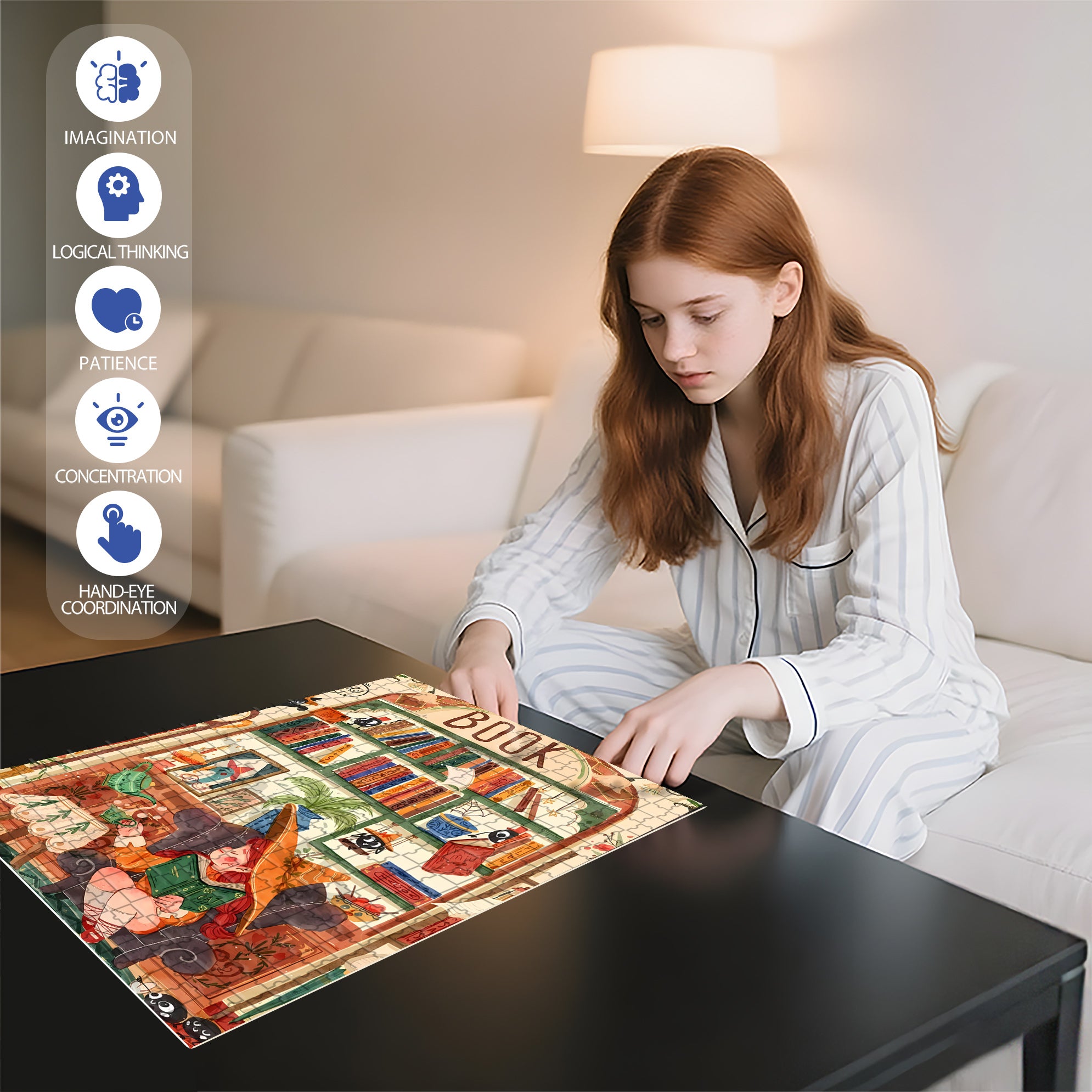 Magical Girl 500pcs/1000pcs Jigsaw Puzzle, Scratch-Resistant, Interactive Family Game & Brain-Boosting DIY Decor, Perfect for Halloween, Christmas & New Year Gifts, Family Puzzle Game