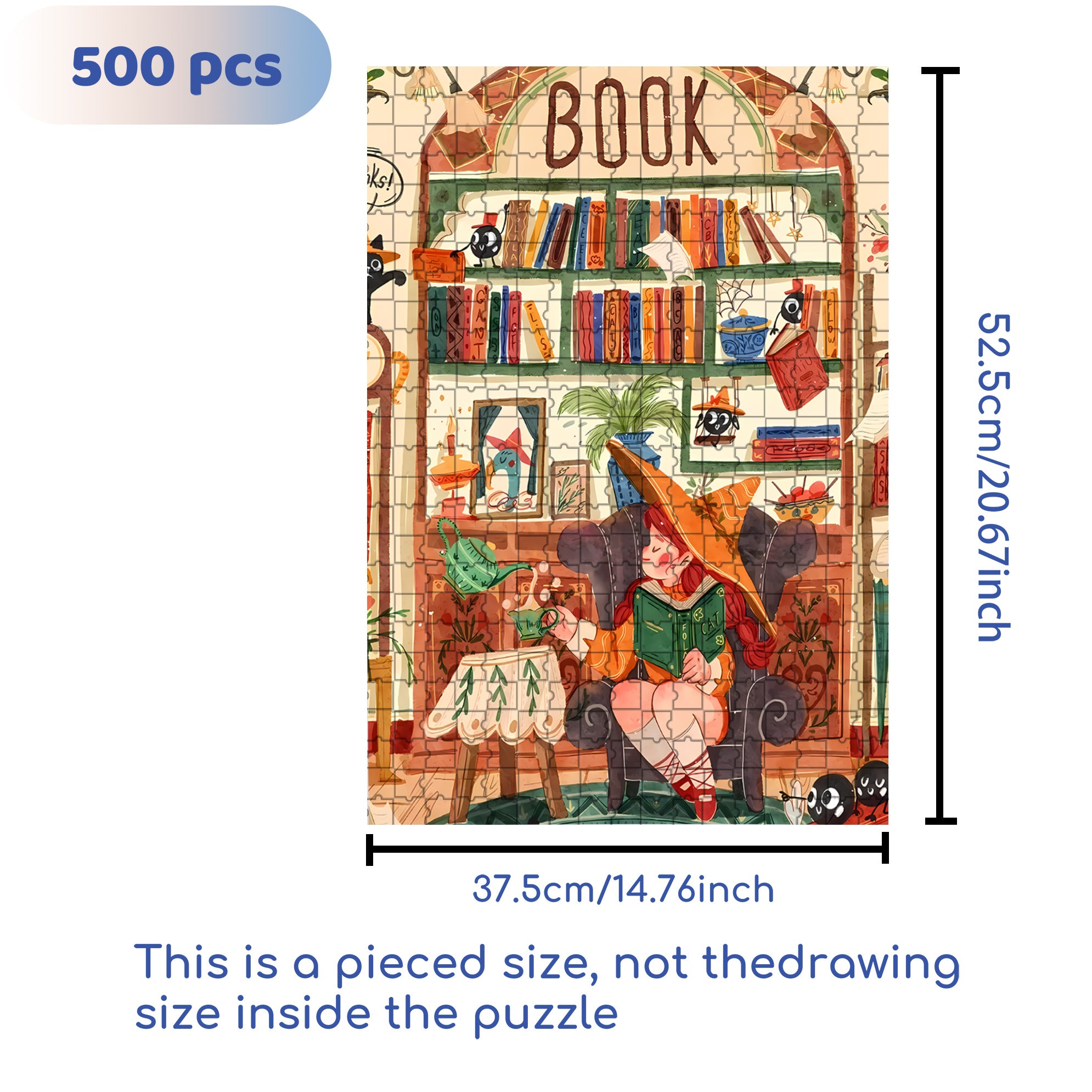 Magical Girl 500pcs/1000pcs Jigsaw Puzzle, Scratch-Resistant, Interactive Family Game & Brain-Boosting DIY Decor, Perfect for Halloween, Christmas & New Year Gifts, Family Puzzle Game