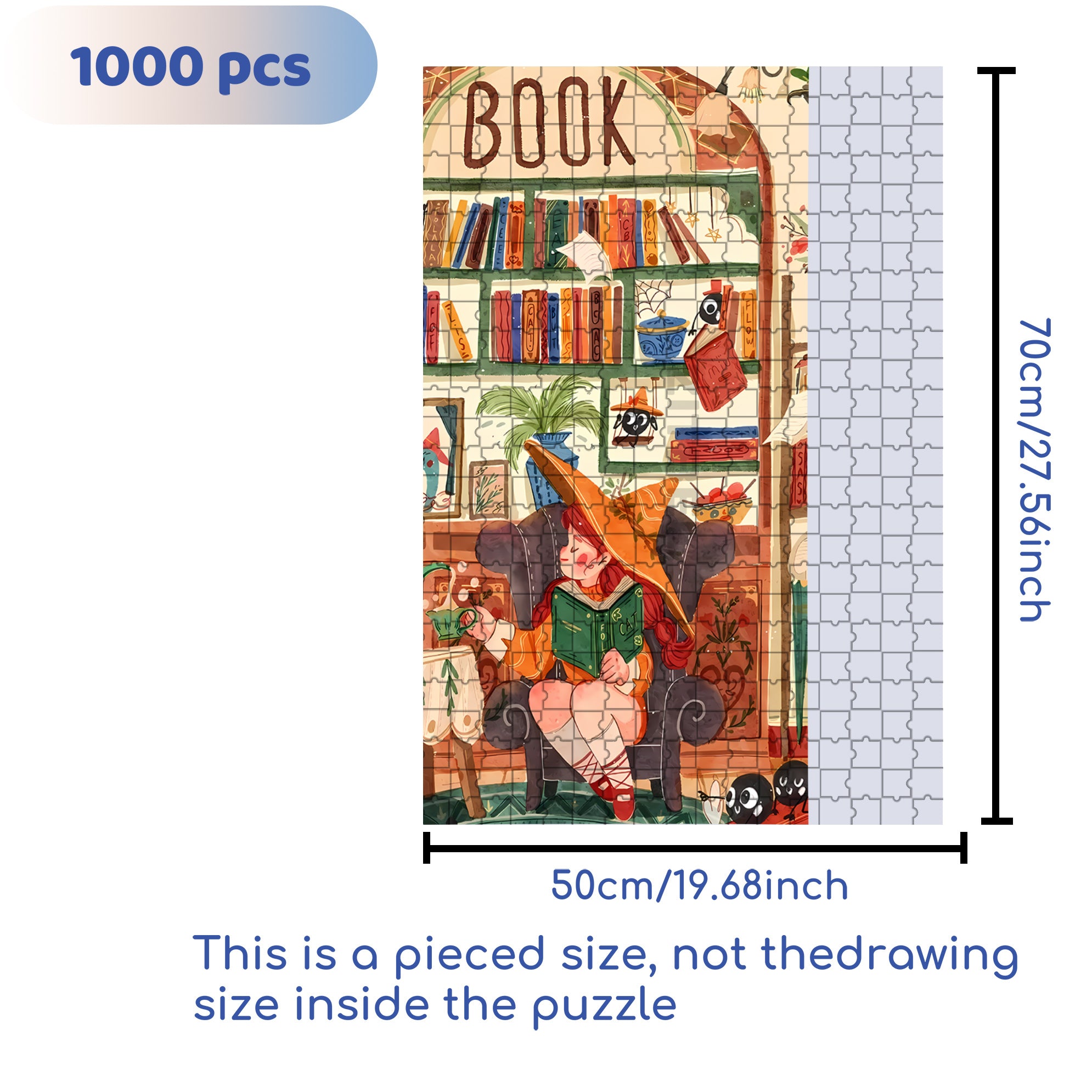 Magical Girl 500pcs/1000pcs Jigsaw Puzzle, Scratch-Resistant, Interactive Family Game & Brain-Boosting DIY Decor, Perfect for Halloween, Christmas & New Year Gifts, Family Puzzle Game