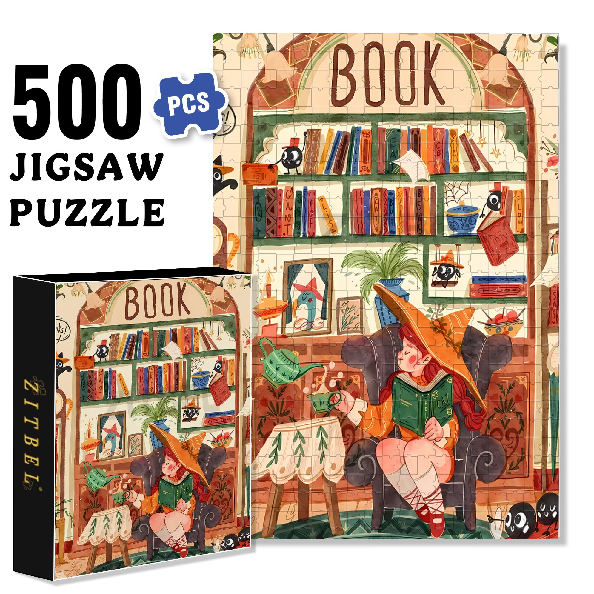 Magical Girl 500pcs/1000pcs Jigsaw Puzzle, Scratch-Resistant, Interactive Family Game & Brain-Boosting DIY Decor, Perfect for Halloween, Christmas & New Year Gifts, Family Puzzle Game