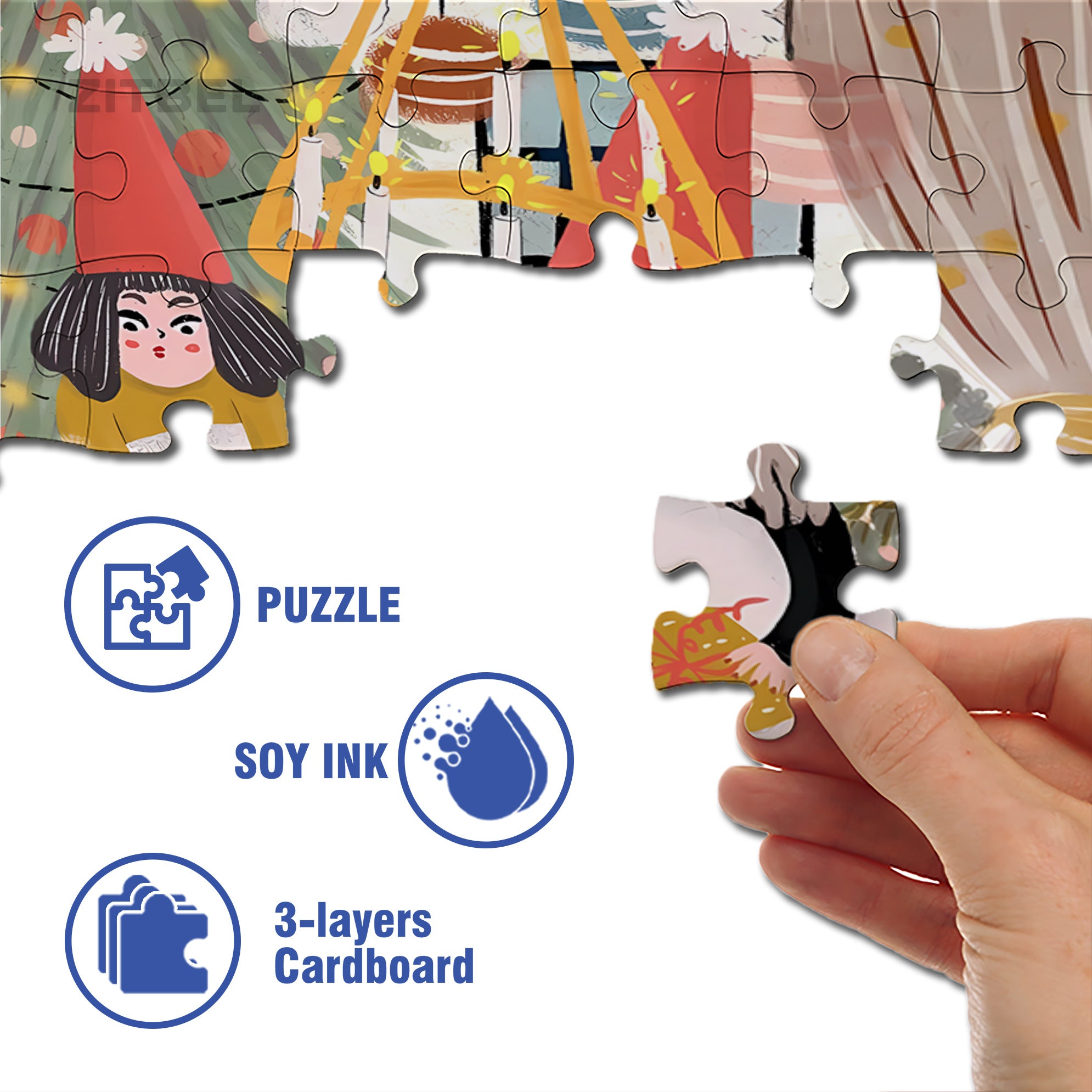 Packaging 500pcs/1000pcs Jigsaw Puzzle, Scratch-Resistant, Interactive Family Game & Brain-Boosting DIY Decor, Perfect for Halloween, Christmas & New Year Gifts, Family Puzzle Game