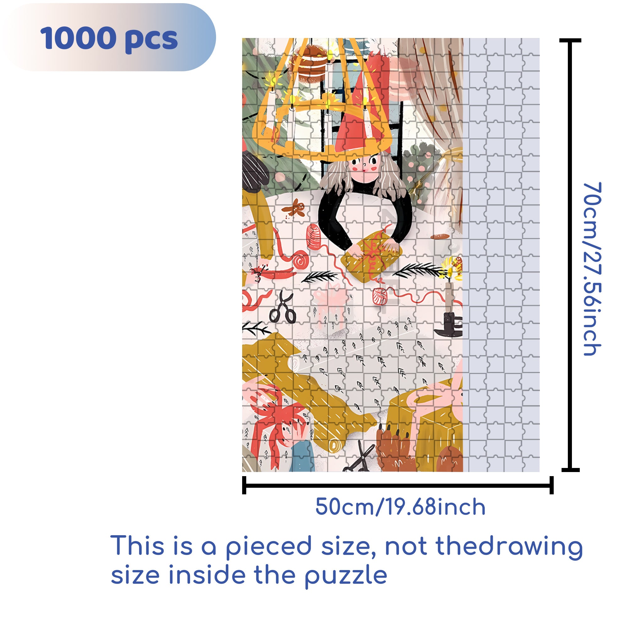 Packaging 500pcs/1000pcs Jigsaw Puzzle, Scratch-Resistant, Interactive Family Game & Brain-Boosting DIY Decor, Perfect for Halloween, Christmas & New Year Gifts, Family Puzzle Game