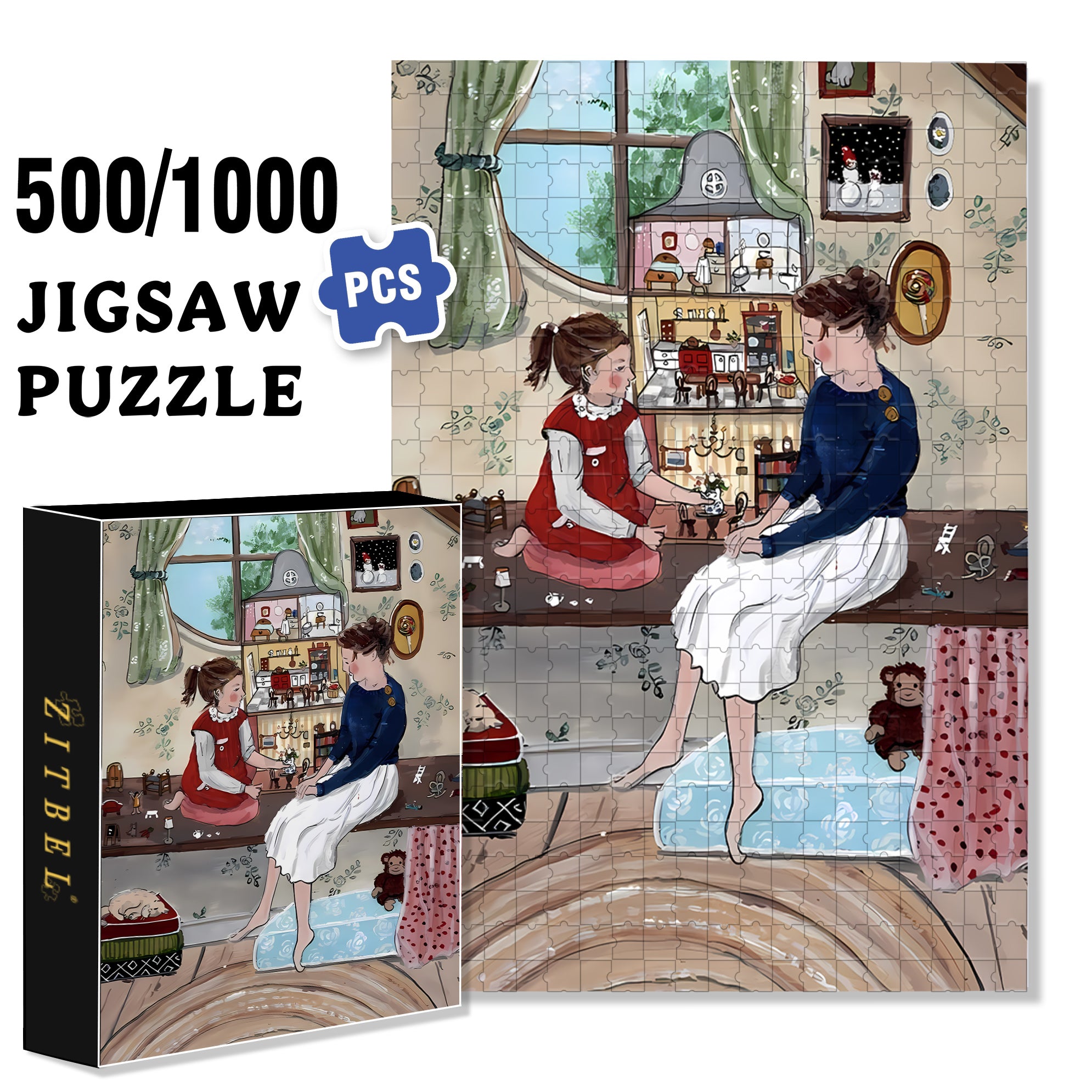 Parenthood 500pcs/1000pcs Jigsaw Puzzle, Scratch-Resistant, Interactive Family Game & Brain-Boosting DIY Decor, Perfect for Halloween, Christmas & New Year Gifts, Family Puzzle Game