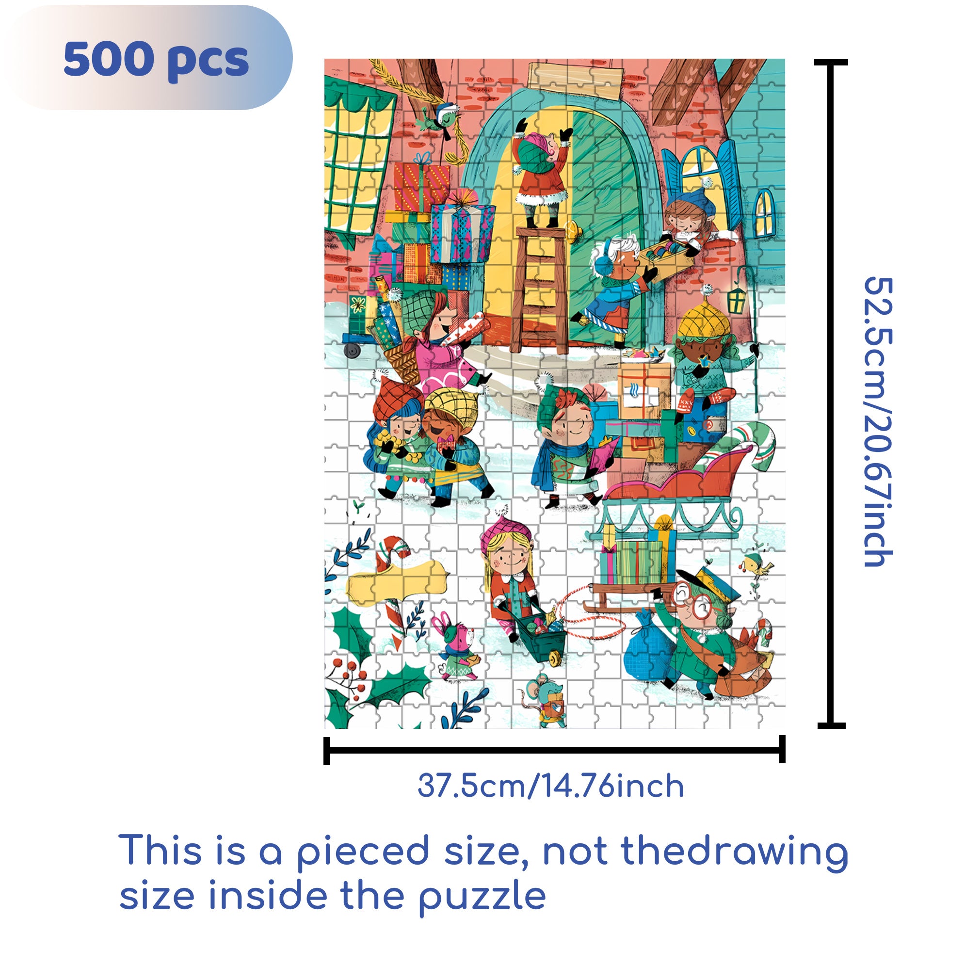 Play with snow! 500pcs/1000pcs Jigsaw Puzzle, Scratch-Resistant, Interactive Family Game & Brain-Boosting DIY Decor, Perfect for Halloween, Christmas & New Year Gifts, Family Puzzle Game