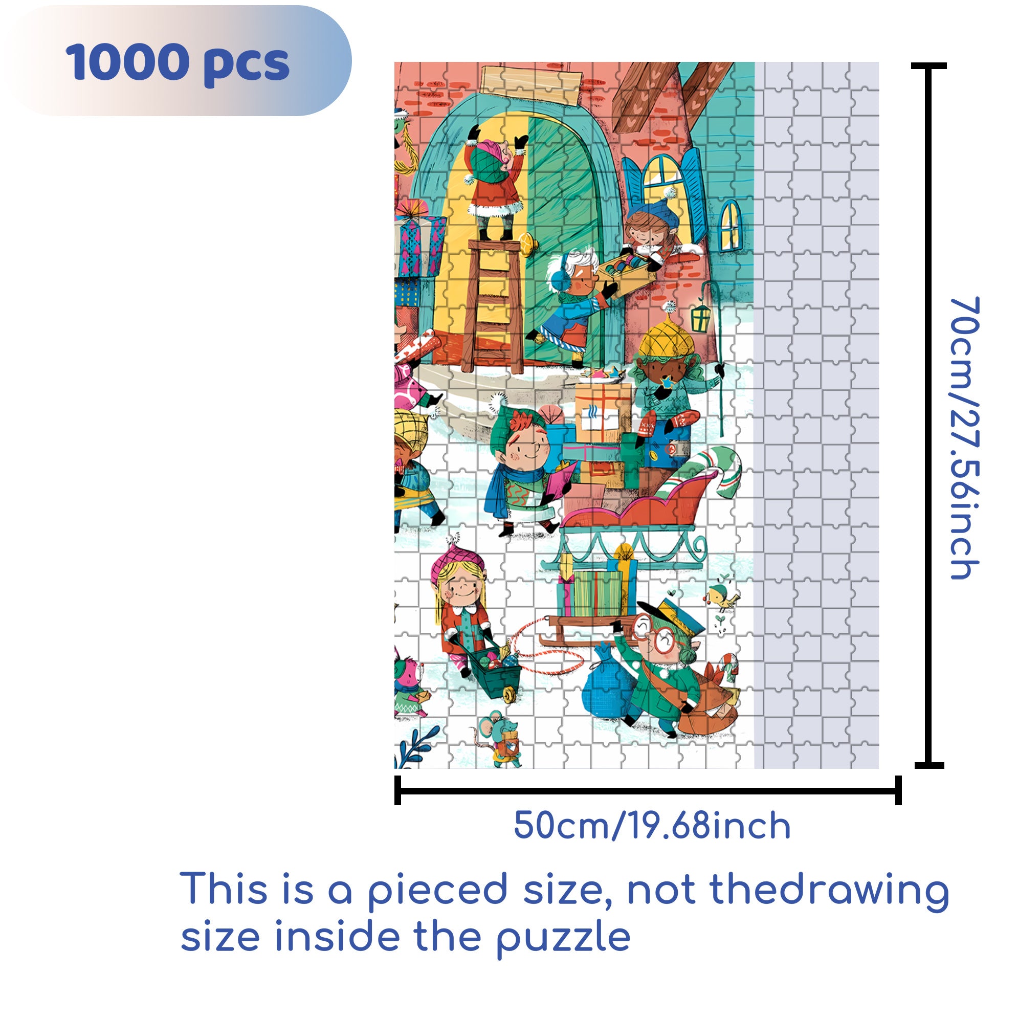 Play with snow! 500pcs/1000pcs Jigsaw Puzzle, Scratch-Resistant, Interactive Family Game & Brain-Boosting DIY Decor, Perfect for Halloween, Christmas & New Year Gifts, Family Puzzle Game