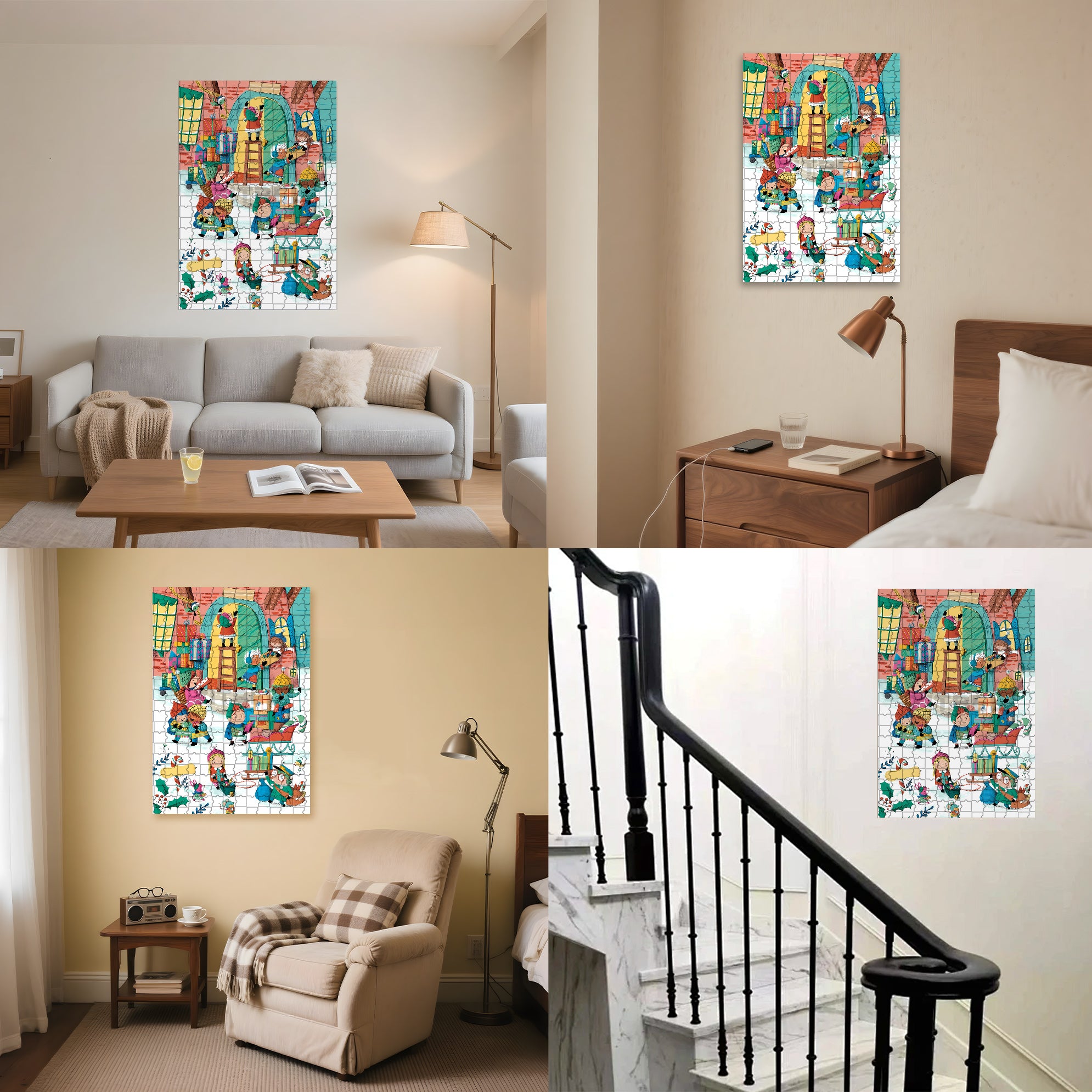 Play with snow! 500pcs/1000pcs Jigsaw Puzzle, Scratch-Resistant, Interactive Family Game & Brain-Boosting DIY Decor, Perfect for Halloween, Christmas & New Year Gifts, Family Puzzle Game