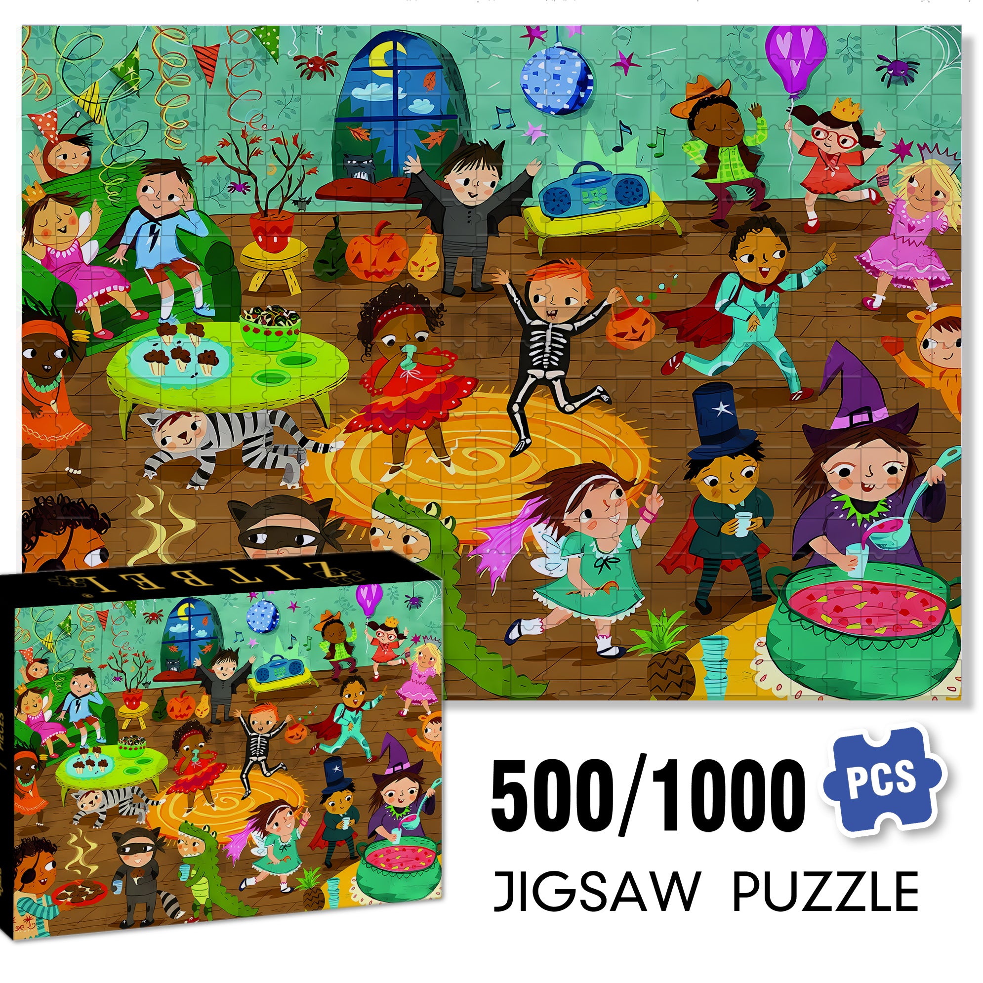 Praatplaat Carnaval 500pcs/1000pcs Jigsaw Puzzle, Scratch-Resistant, Interactive Family Game & Brain-Boosting DIY Decor, Perfect for Halloween, Christmas & New Year Gifts, Family Puzzle Game