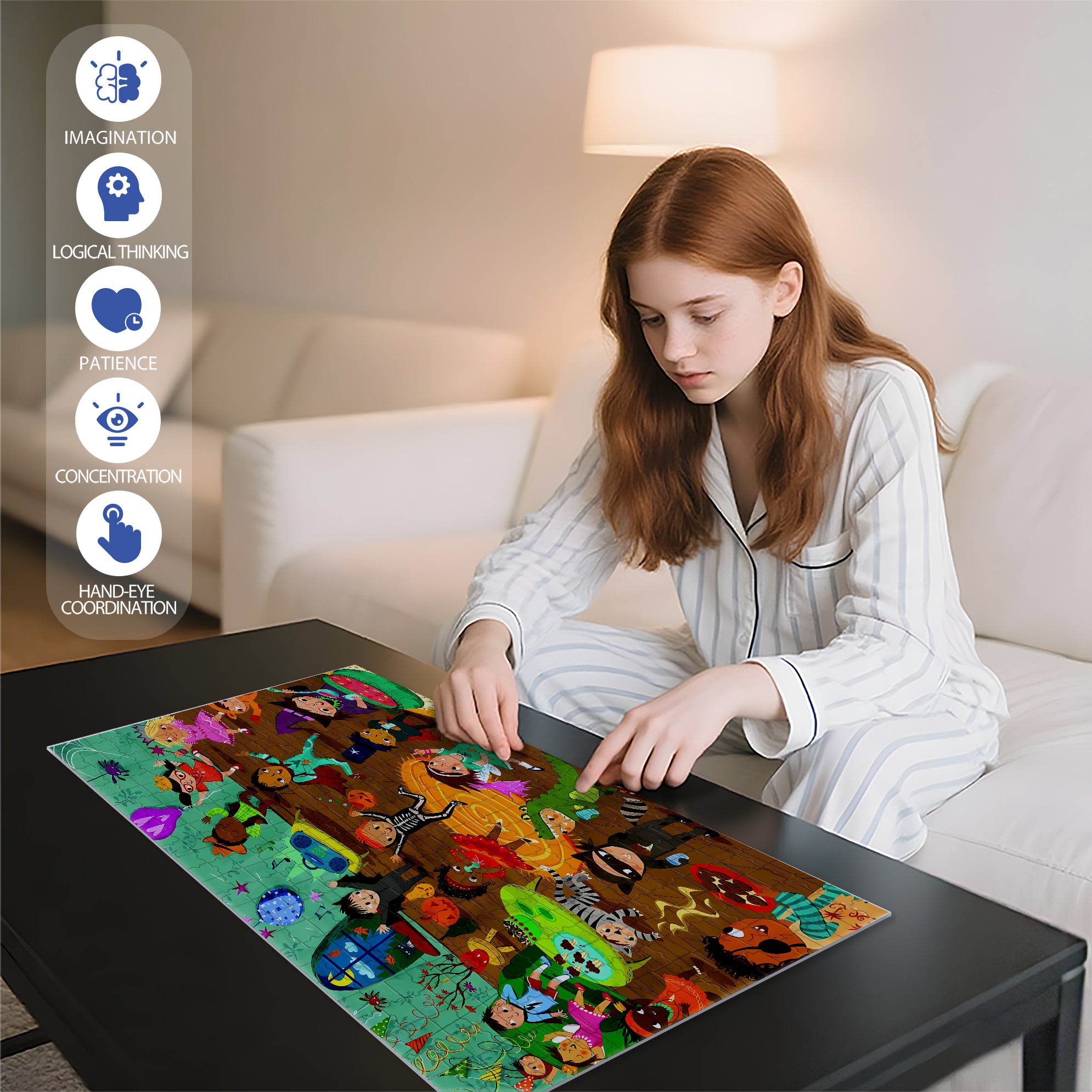 Praatplaat Carnaval 500pcs/1000pcs Jigsaw Puzzle, Scratch-Resistant, Interactive Family Game & Brain-Boosting DIY Decor, Perfect for Halloween, Christmas & New Year Gifts, Family Puzzle Game