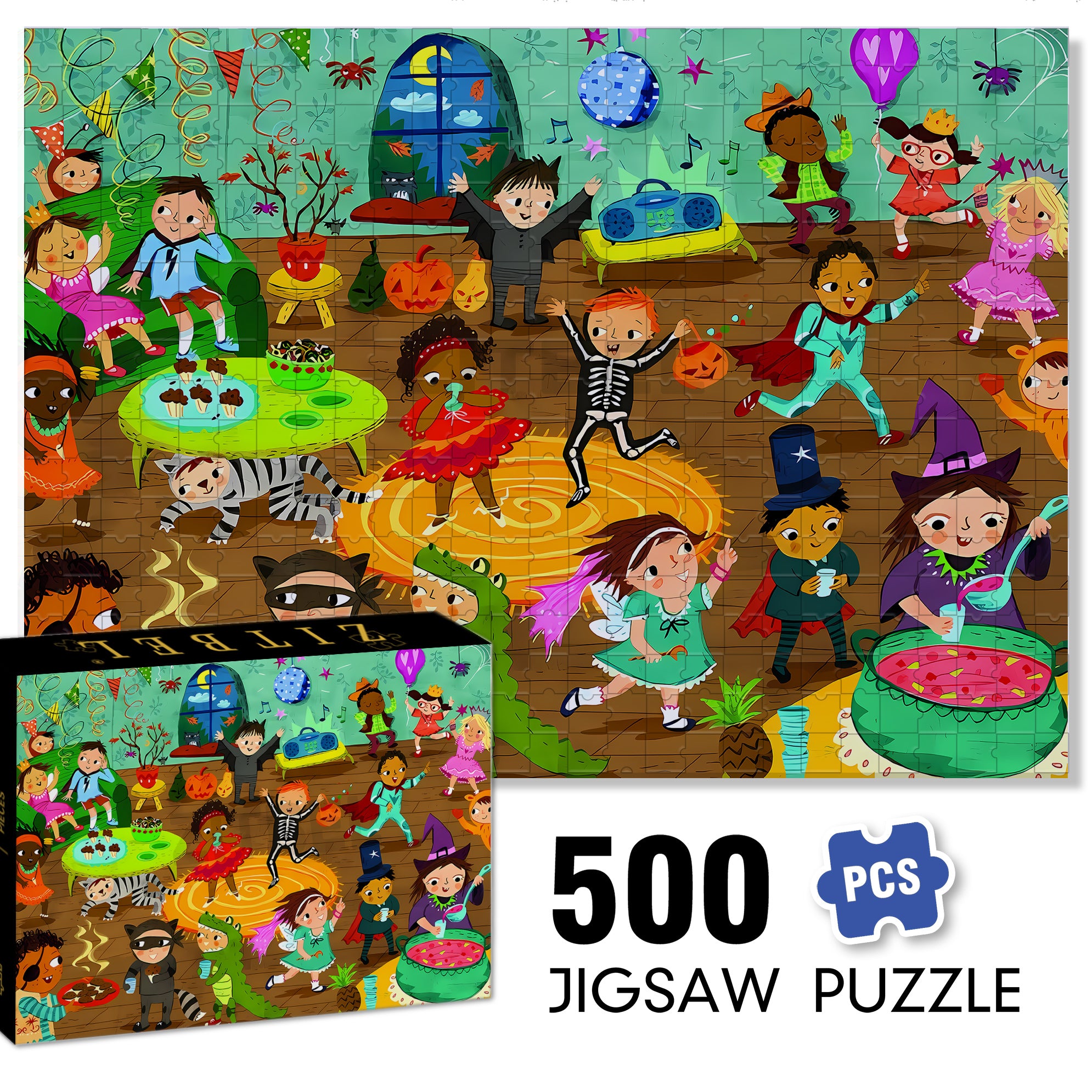 Praatplaat Carnaval 500pcs/1000pcs Jigsaw Puzzle, Scratch-Resistant, Interactive Family Game & Brain-Boosting DIY Decor, Perfect for Halloween, Christmas & New Year Gifts, Family Puzzle Game