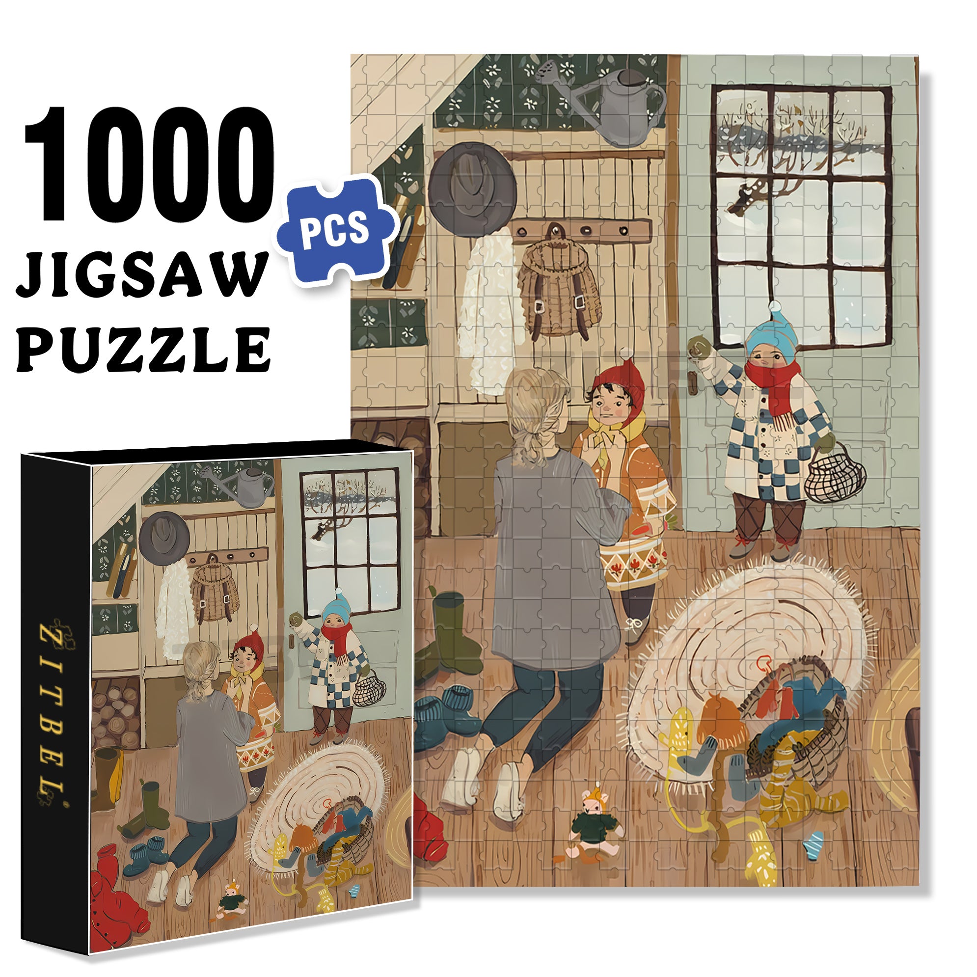 Preparation 500pcs/1000pcs Jigsaw Puzzle, Scratch-Resistant, Interactive Family Game & Brain-Boosting DIY Decor, Perfect for Halloween, Christmas & New Year Gifts, Family Puzzle Game