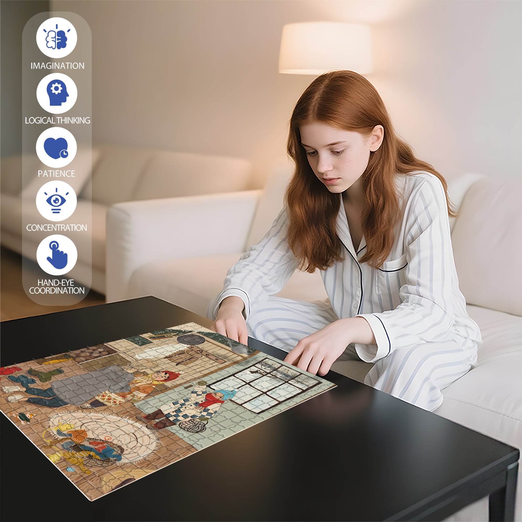 Preparation 500pcs/1000pcs Jigsaw Puzzle, Scratch-Resistant, Interactive Family Game & Brain-Boosting DIY Decor, Perfect for Halloween, Christmas & New Year Gifts, Family Puzzle Game