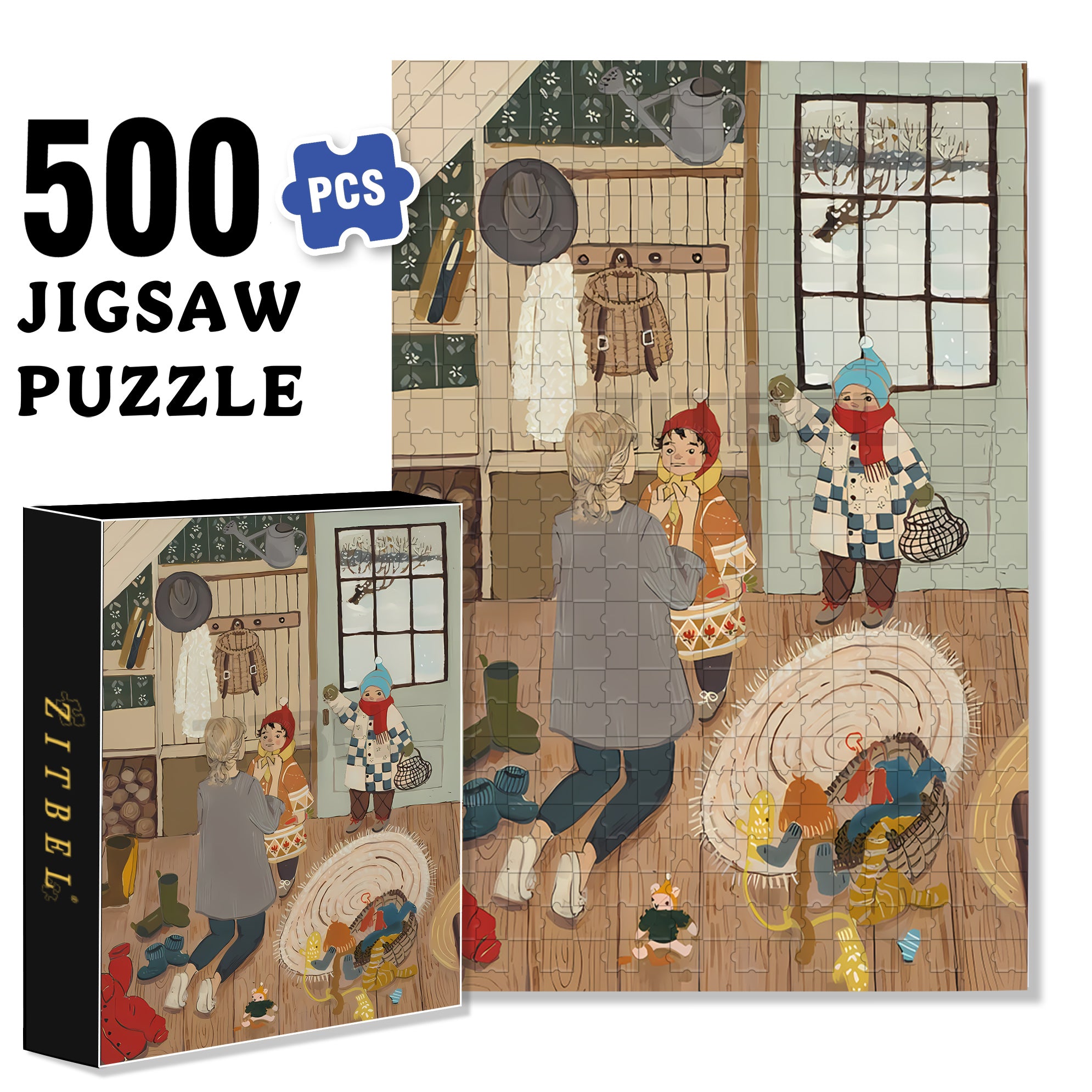 Preparation 500pcs/1000pcs Jigsaw Puzzle, Scratch-Resistant, Interactive Family Game & Brain-Boosting DIY Decor, Perfect for Halloween, Christmas & New Year Gifts, Family Puzzle Game