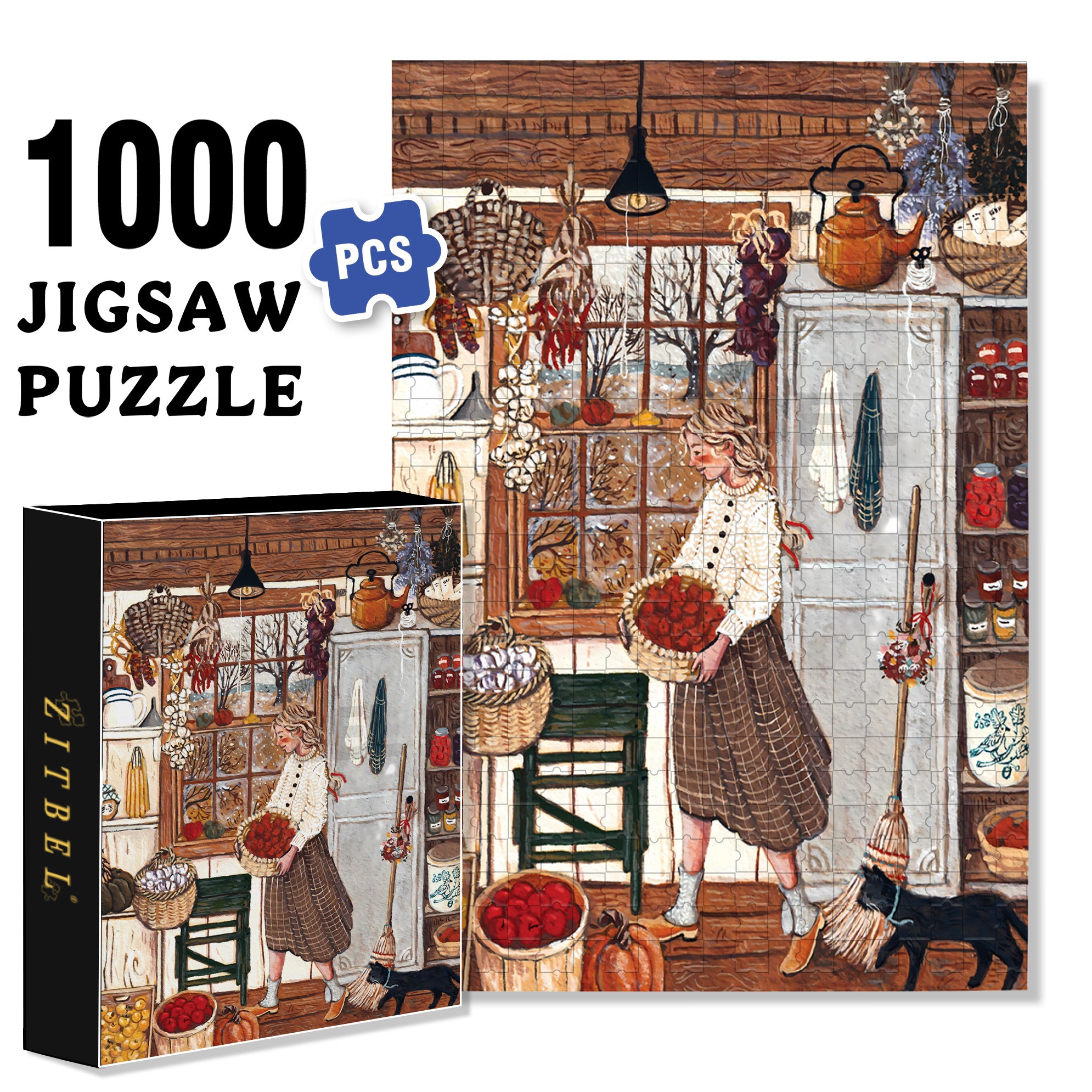 Put In Order 500pcs/1000pcs Jigsaw Puzzle, Scratch-Resistant, Interactive Family Game & Brain-Boosting DIY Decor, Perfect for Halloween, Christmas & New Year Gifts, Family Puzzle Game