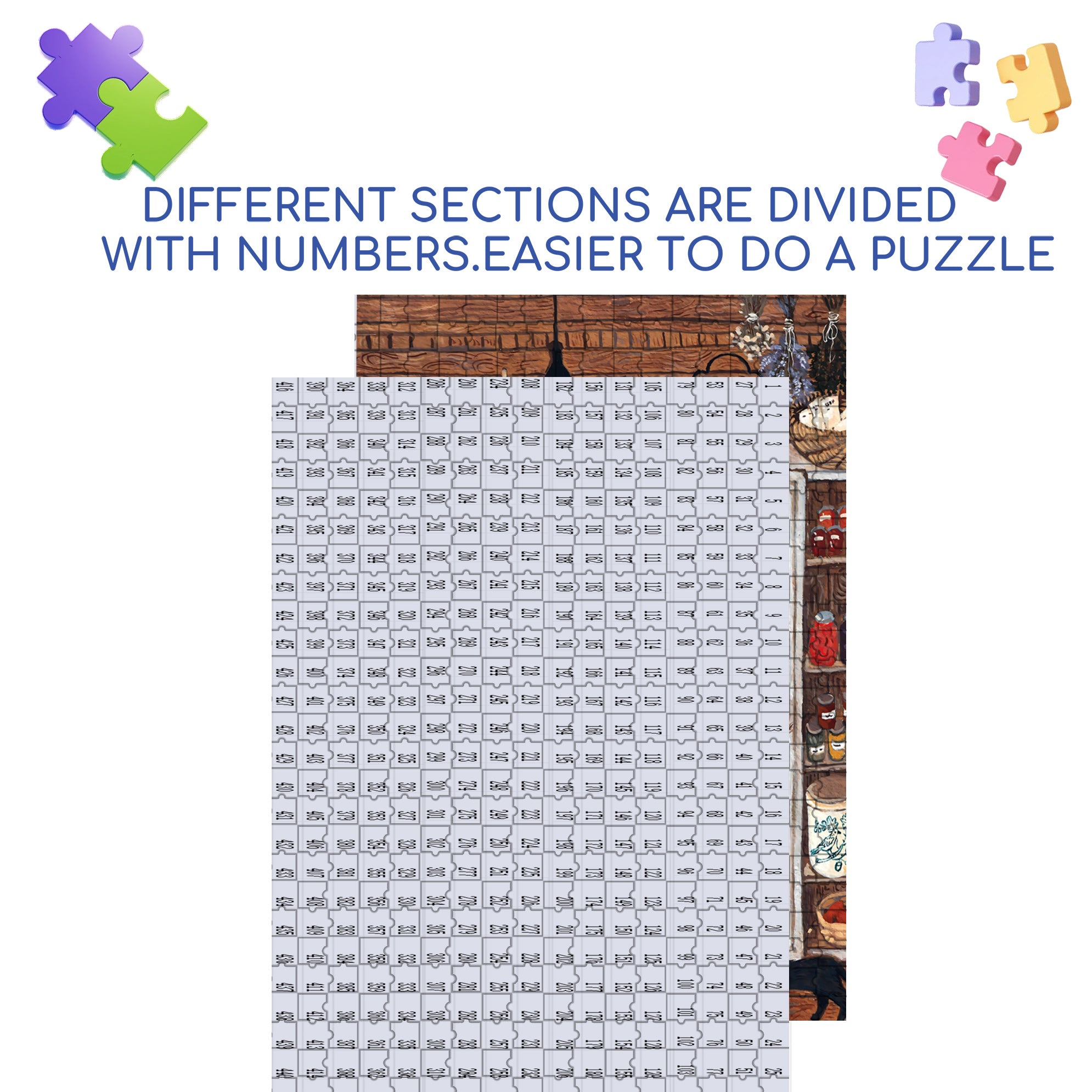 Put In Order 500pcs/1000pcs Jigsaw Puzzle, Scratch-Resistant, Interactive Family Game & Brain-Boosting DIY Decor, Perfect for Halloween, Christmas & New Year Gifts, Family Puzzle Game