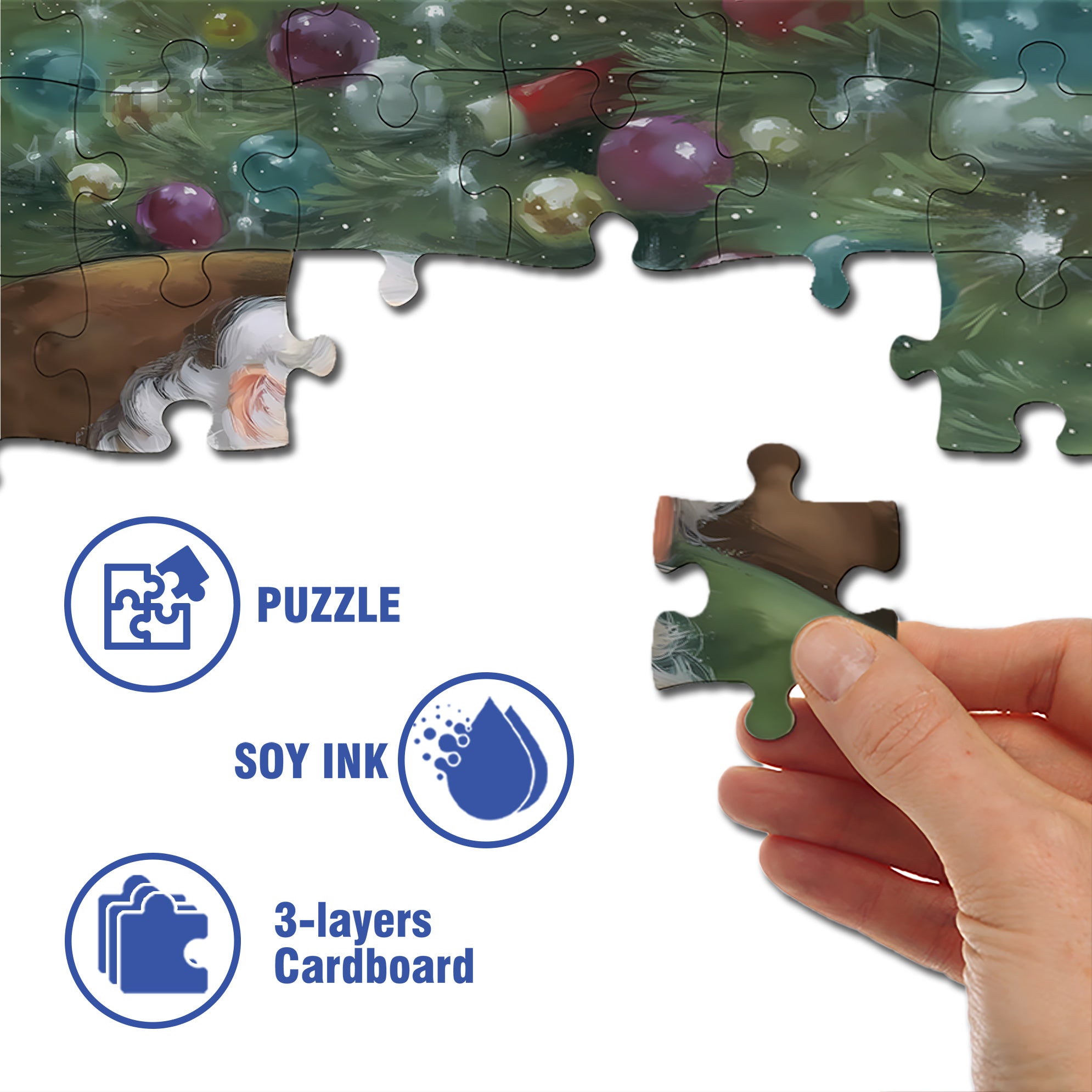 Santa Claus And The Cat 500pcs/1000pcs Jigsaw Puzzle, Scratch-Resistant, Interactive Family Game & Brain-Boosting DIY Decor, Perfect for Halloween, Christmas & New Year Gifts, Family Puzzle Game