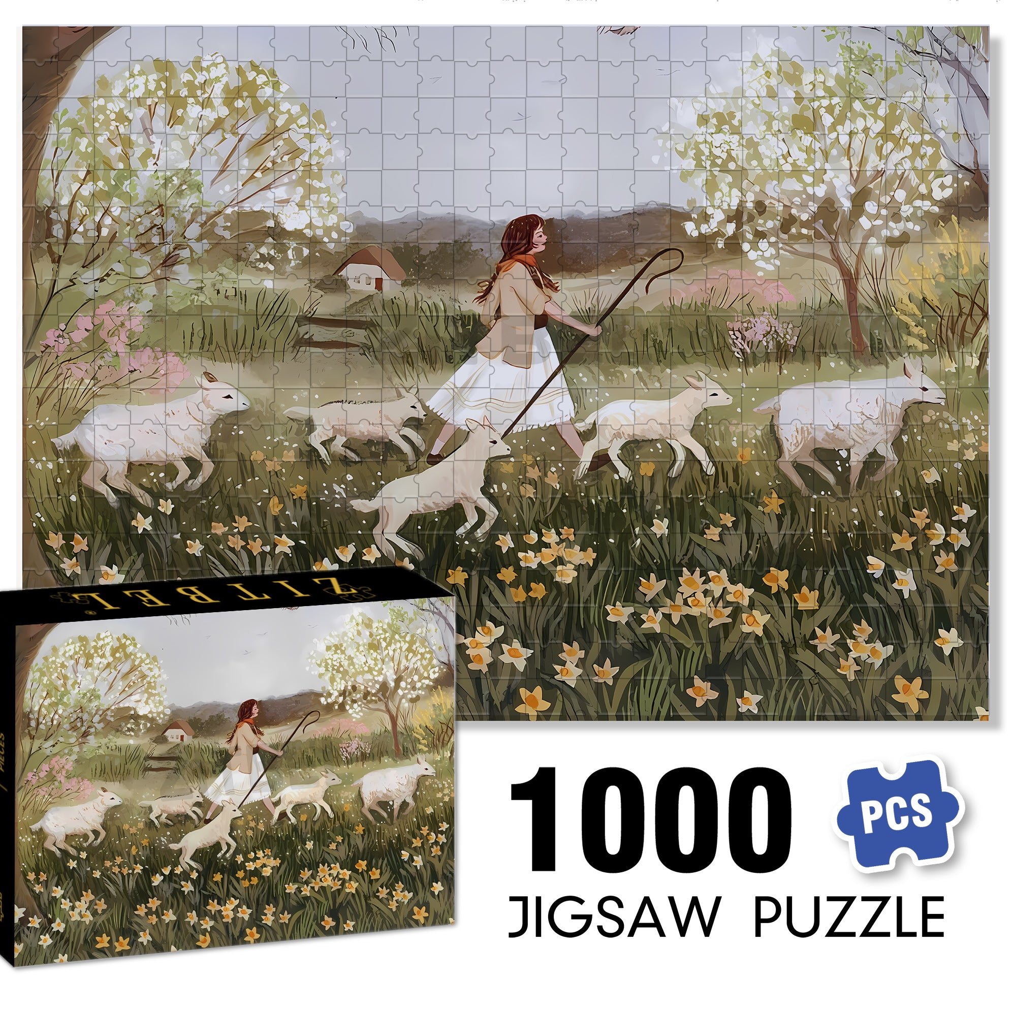 Sheepherder 500pcs/1000pcs Jigsaw Puzzle, Scratch-Resistant, Interactive Family Game & Brain-Boosting DIY Decor, Perfect for Halloween, Christmas & New Year Gifts, Family Puzzle Game