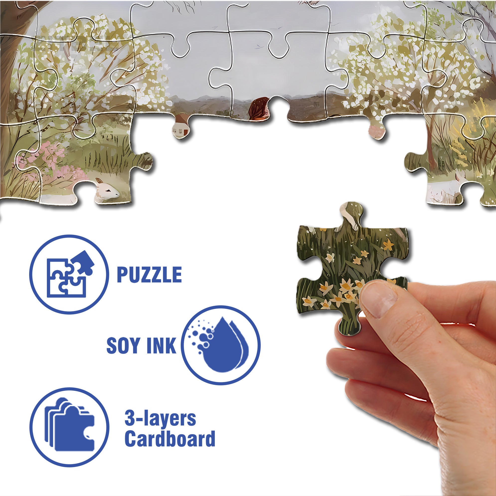 Sheepherder 500pcs/1000pcs Jigsaw Puzzle, Scratch-Resistant, Interactive Family Game & Brain-Boosting DIY Decor, Perfect for Halloween, Christmas & New Year Gifts, Family Puzzle Game