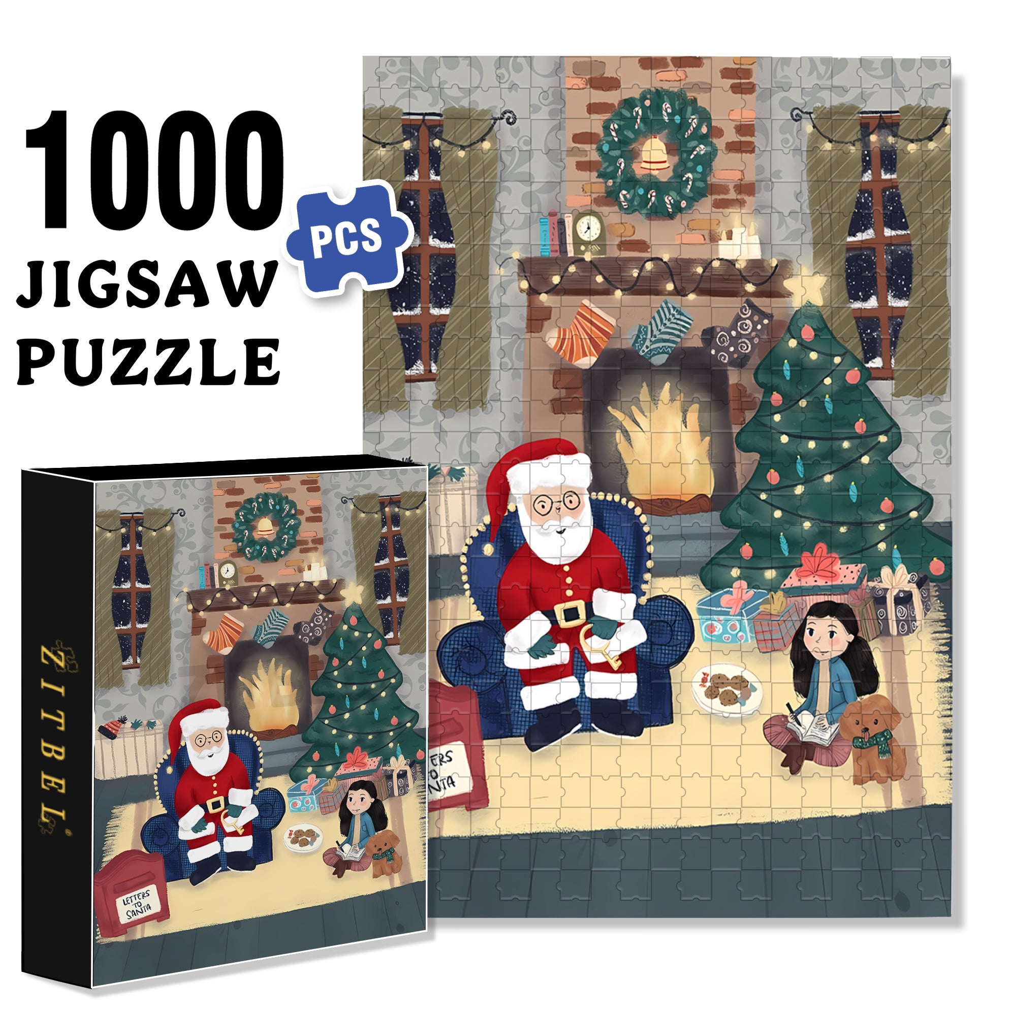 Snowy Night 500pcs/1000pcs Jigsaw Puzzle, Scratch-Resistant, Interactive Family Game & Brain-Boosting DIY Decor, Perfect for Halloween, Christmas & New Year Gifts, Family Puzzle Game