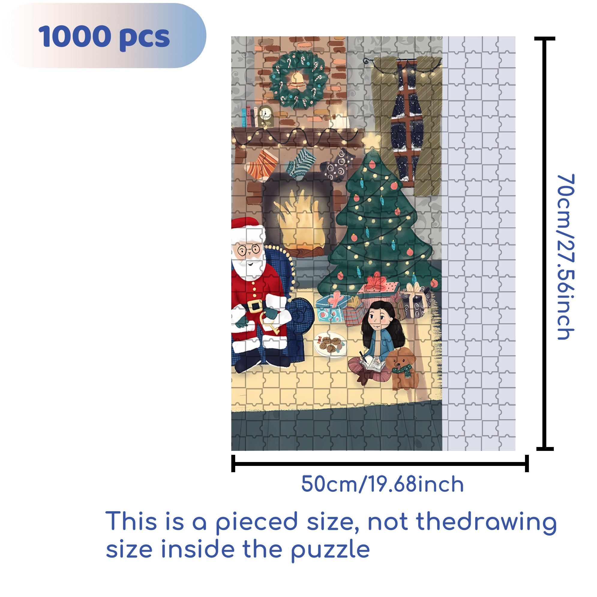 Snowy Night 500pcs/1000pcs Jigsaw Puzzle, Scratch-Resistant, Interactive Family Game & Brain-Boosting DIY Decor, Perfect for Halloween, Christmas & New Year Gifts, Family Puzzle Game