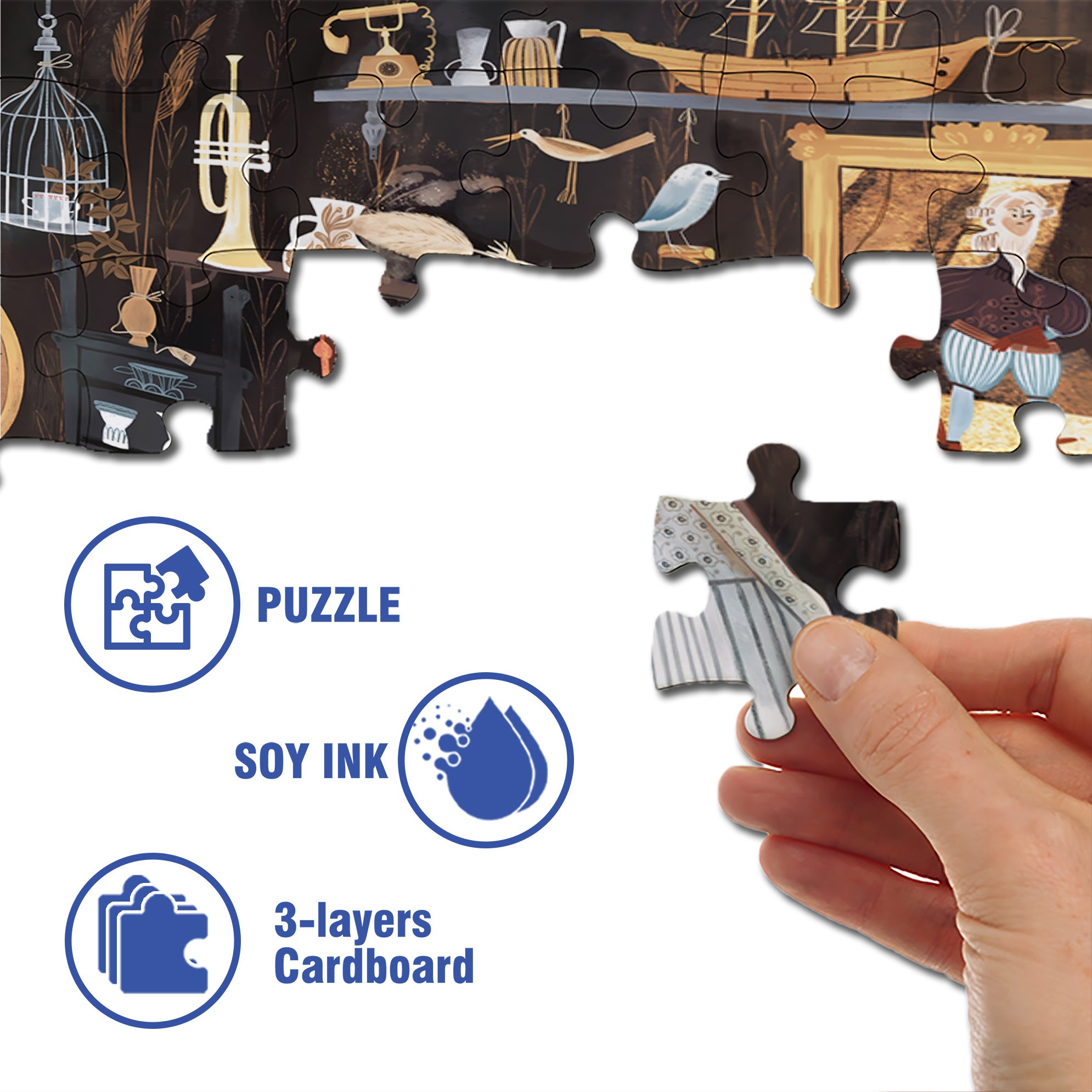 Sweep 500pcs/1000pcs Jigsaw Puzzle, Scratch-Resistant, Interactive Family Game & Brain-Boosting DIY Decor, Perfect for Halloween, Christmas & New Year Gifts, Family Puzzle Game