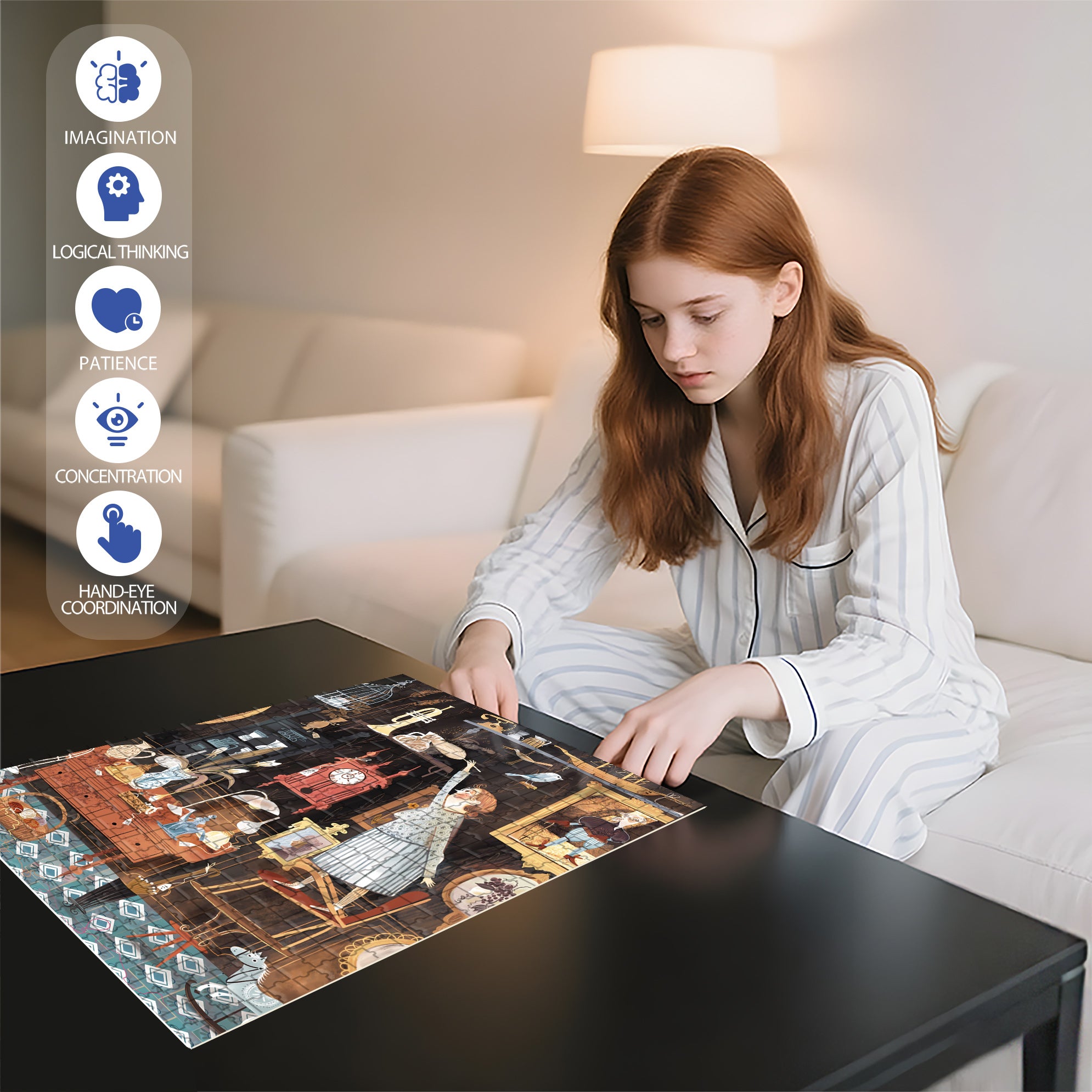 Sweep 500pcs/1000pcs Jigsaw Puzzle, Scratch-Resistant, Interactive Family Game & Brain-Boosting DIY Decor, Perfect for Halloween, Christmas & New Year Gifts, Family Puzzle Game
