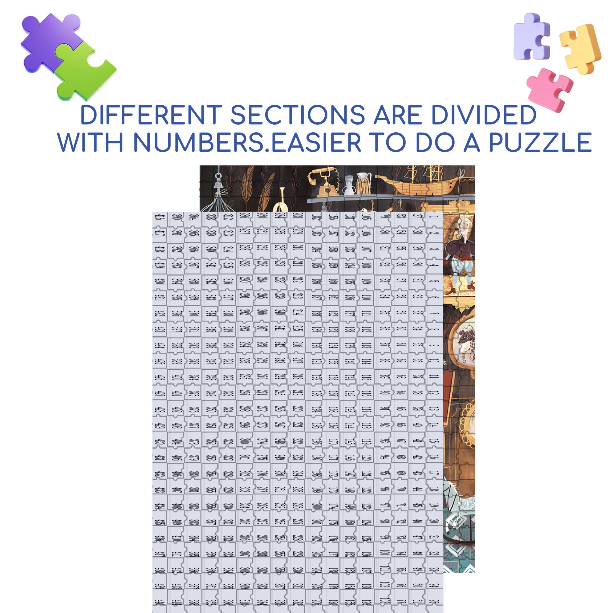 Sweep 500pcs/1000pcs Jigsaw Puzzle, Scratch-Resistant, Interactive Family Game & Brain-Boosting DIY Decor, Perfect for Halloween, Christmas & New Year Gifts, Family Puzzle Game