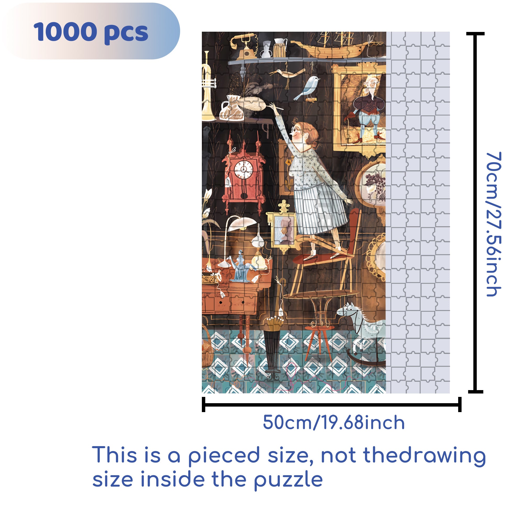 Sweep 500pcs/1000pcs Jigsaw Puzzle, Scratch-Resistant, Interactive Family Game & Brain-Boosting DIY Decor, Perfect for Halloween, Christmas & New Year Gifts, Family Puzzle Game
