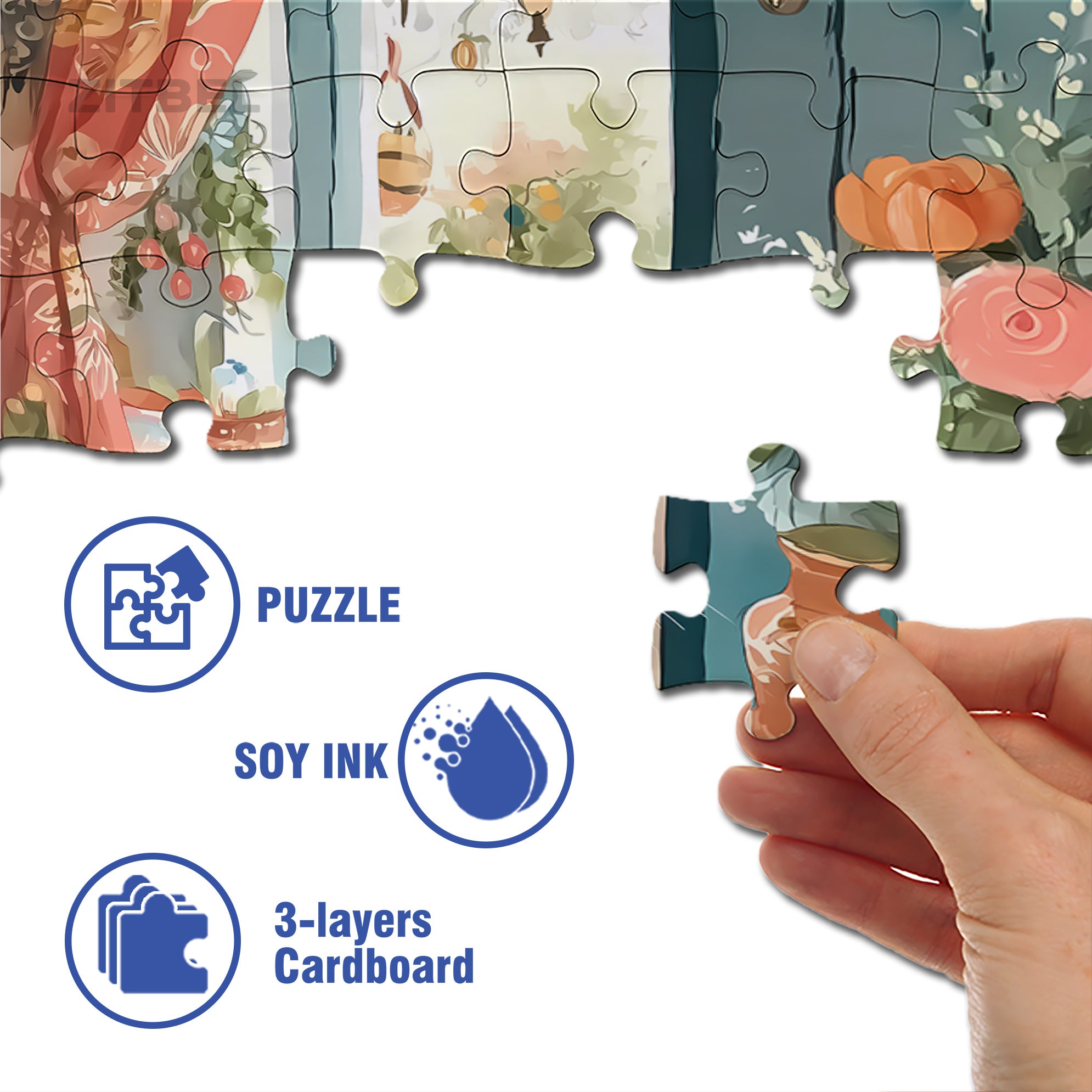 Tabby Cat 500pcs/1000pcs Jigsaw Puzzle, Scratch-Resistant, Interactive Family Game & Brain-Boosting DIY Decor, Perfect for Halloween, Christmas & New Year Gifts, Family Puzzle Game