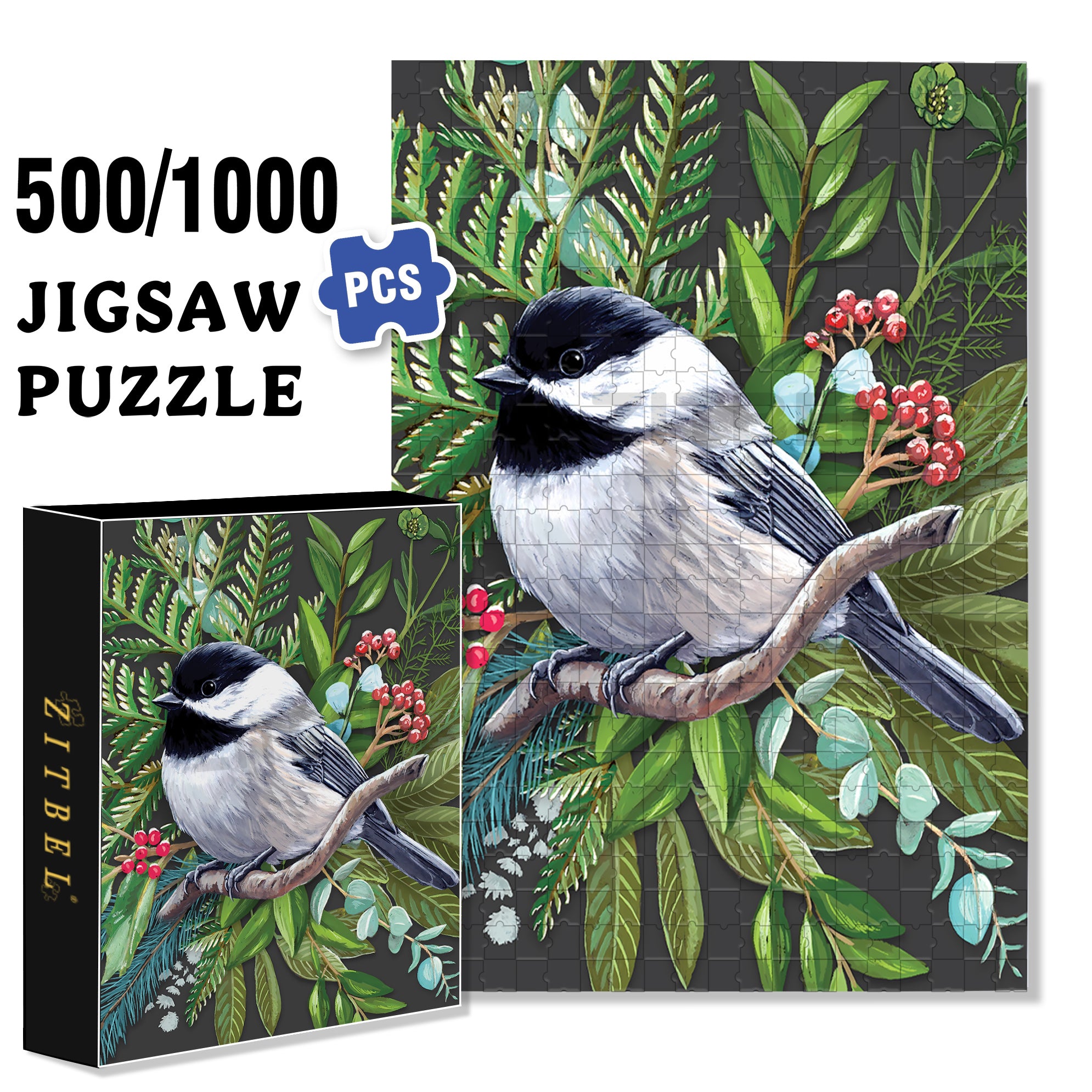Winter Atmosphere 500pcs/1000pcs Jigsaw Puzzle, Scratch-Resistant, Interactive Family Game & Brain-Boosting DIY Decor, Perfect for Halloween, Christmas & New Year Gifts, Family Puzzle Game