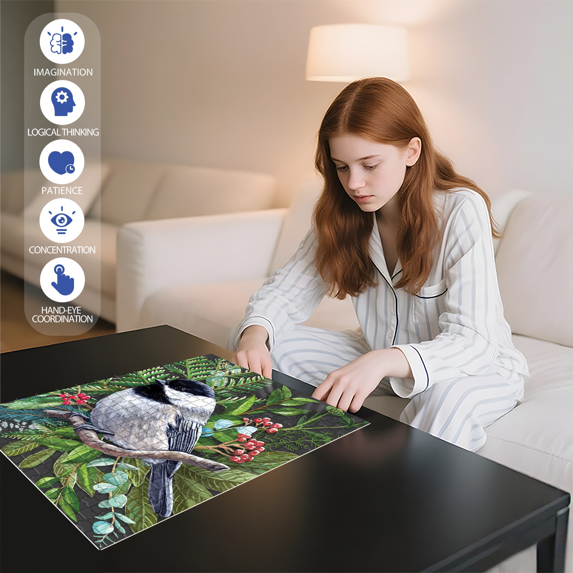 Winter Atmosphere 500pcs/1000pcs Jigsaw Puzzle, Scratch-Resistant, Interactive Family Game & Brain-Boosting DIY Decor, Perfect for Halloween, Christmas & New Year Gifts, Family Puzzle Game