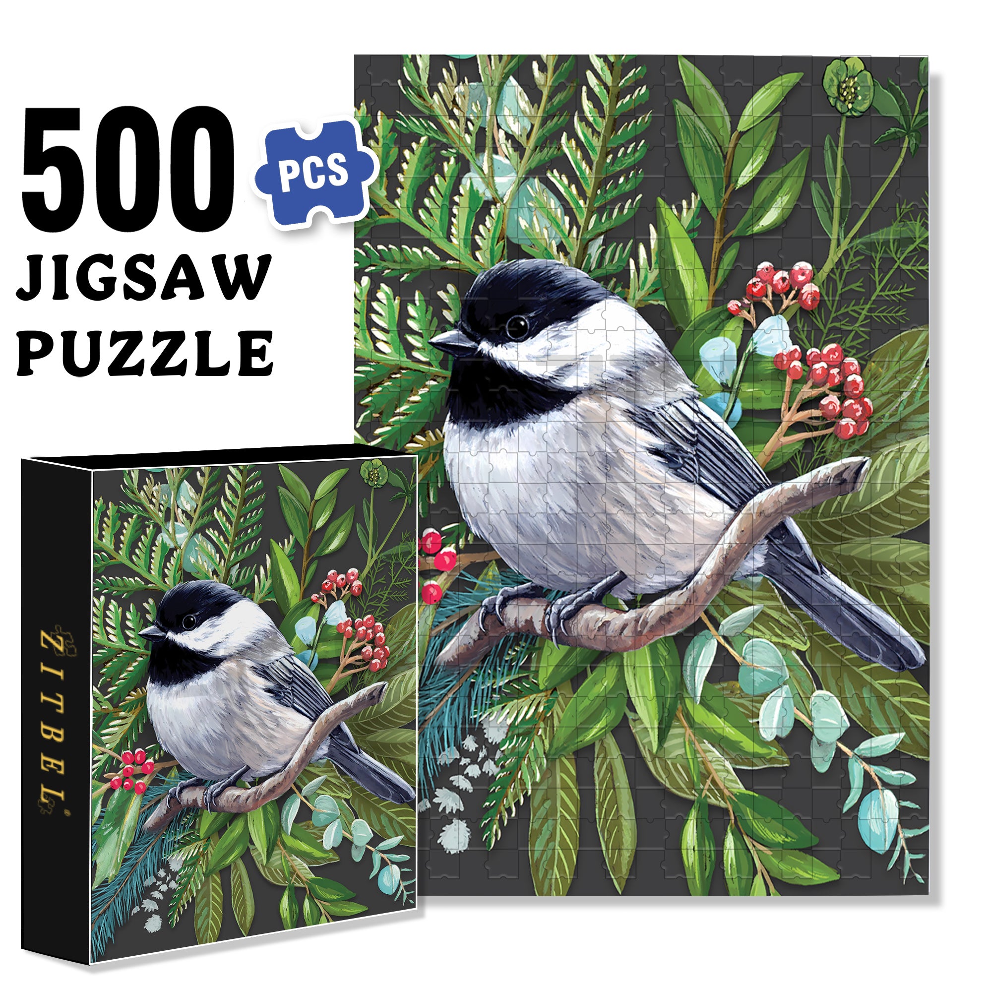 Winter Atmosphere 500pcs/1000pcs Jigsaw Puzzle, Scratch-Resistant, Interactive Family Game & Brain-Boosting DIY Decor, Perfect for Halloween, Christmas & New Year Gifts, Family Puzzle Game