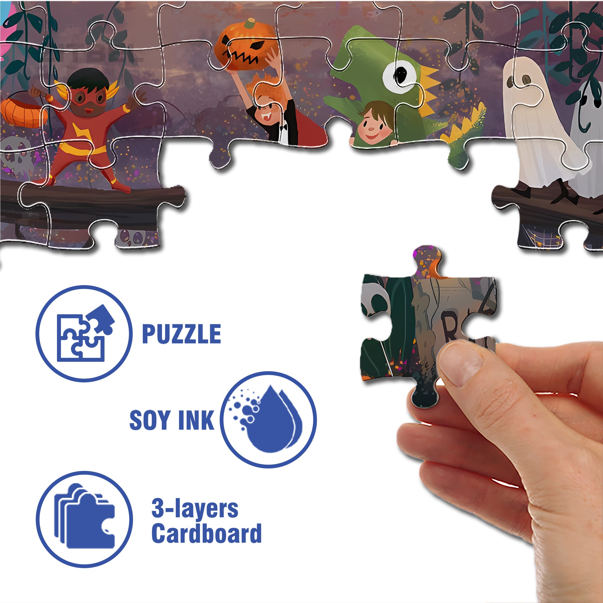 All Hallows' Eve 500pcs/1000pcs Jigsaw Puzzle, Scratch-Resistant, Interactive Family Game & Brain-Boosting DIY Decor, Perfect for Halloween, Christmas & New Year Gifts, Family Puzzle Game