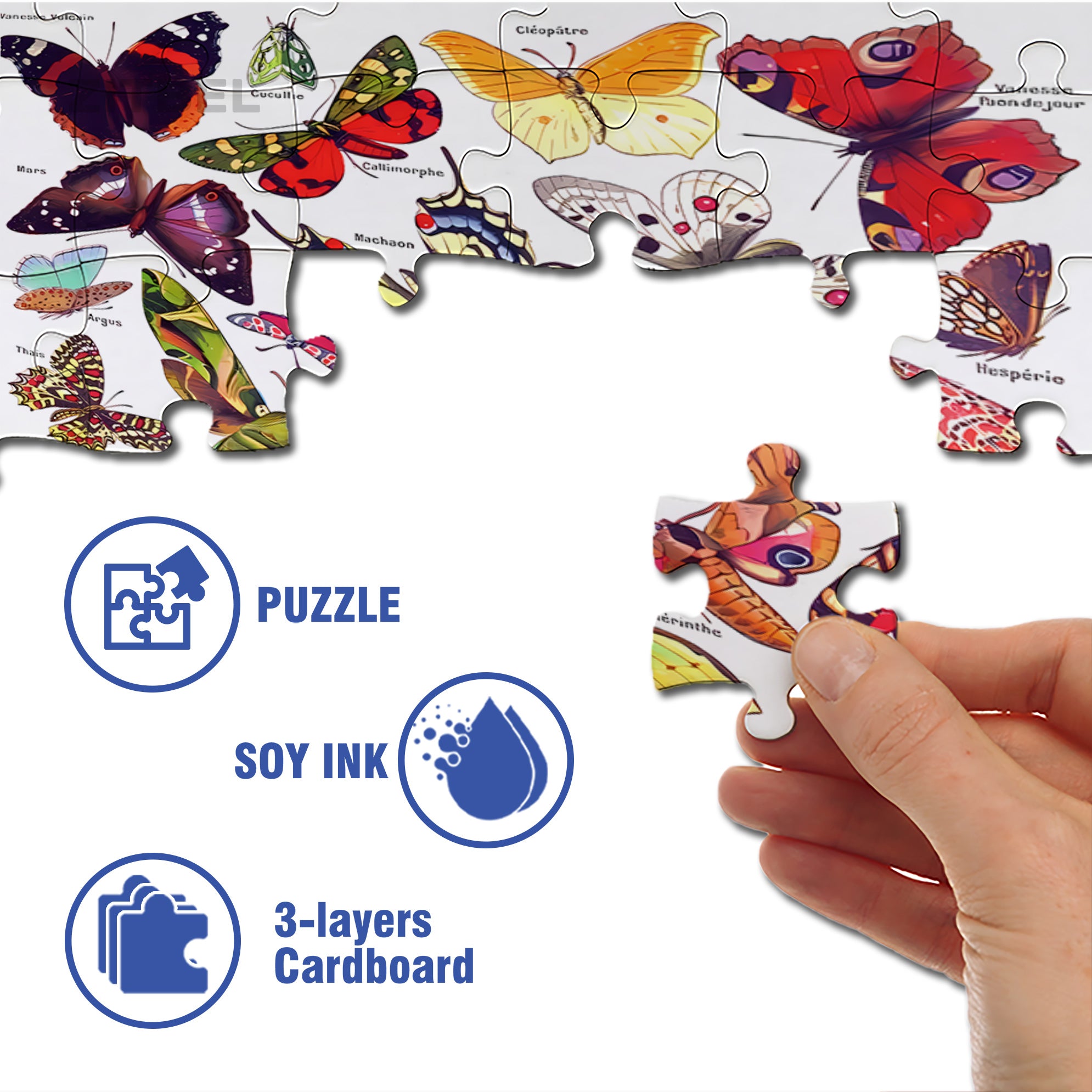 All Kinds Of Butterflies 500pcs/1000pcs Jigsaw Puzzle, Scratch-Resistant, Interactive Family Game & Brain-Boosting DIY Decor, Perfect for Halloween, Christmas & New Year Gifts, Family Puzzle Game
