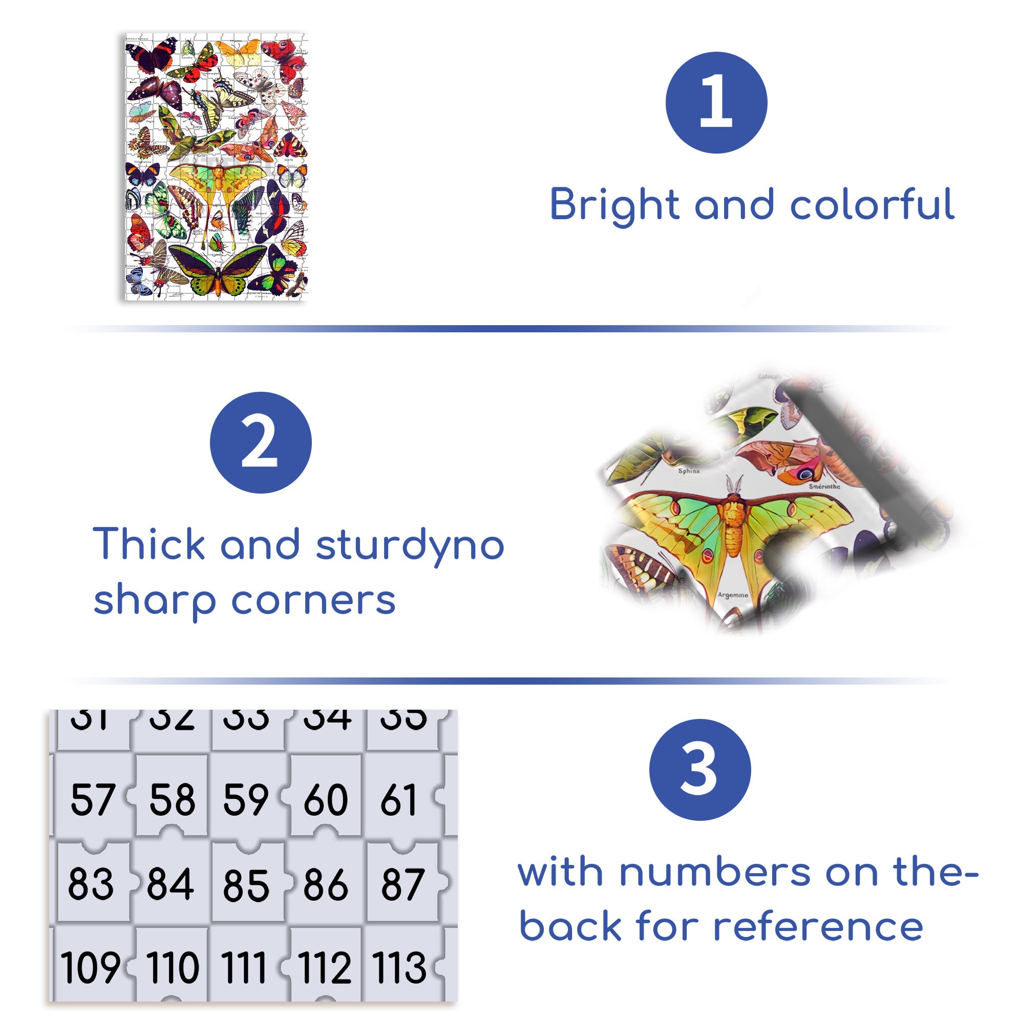 All Kinds Of Butterflies 500pcs/1000pcs Jigsaw Puzzle, Scratch-Resistant, Interactive Family Game & Brain-Boosting DIY Decor, Perfect for Halloween, Christmas & New Year Gifts, Family Puzzle Game