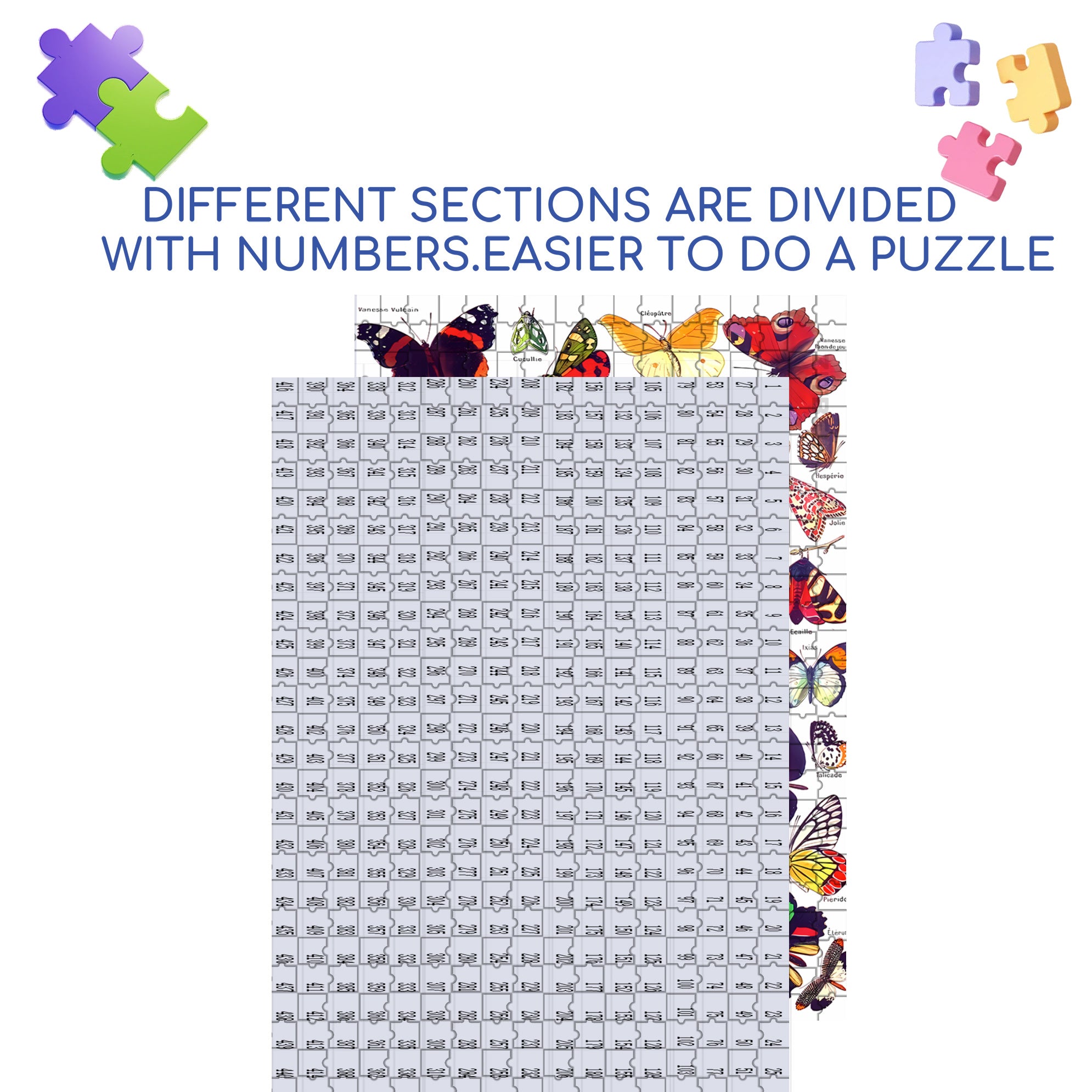 All Kinds Of Butterflies 500pcs/1000pcs Jigsaw Puzzle, Scratch-Resistant, Interactive Family Game & Brain-Boosting DIY Decor, Perfect for Halloween, Christmas & New Year Gifts, Family Puzzle Game