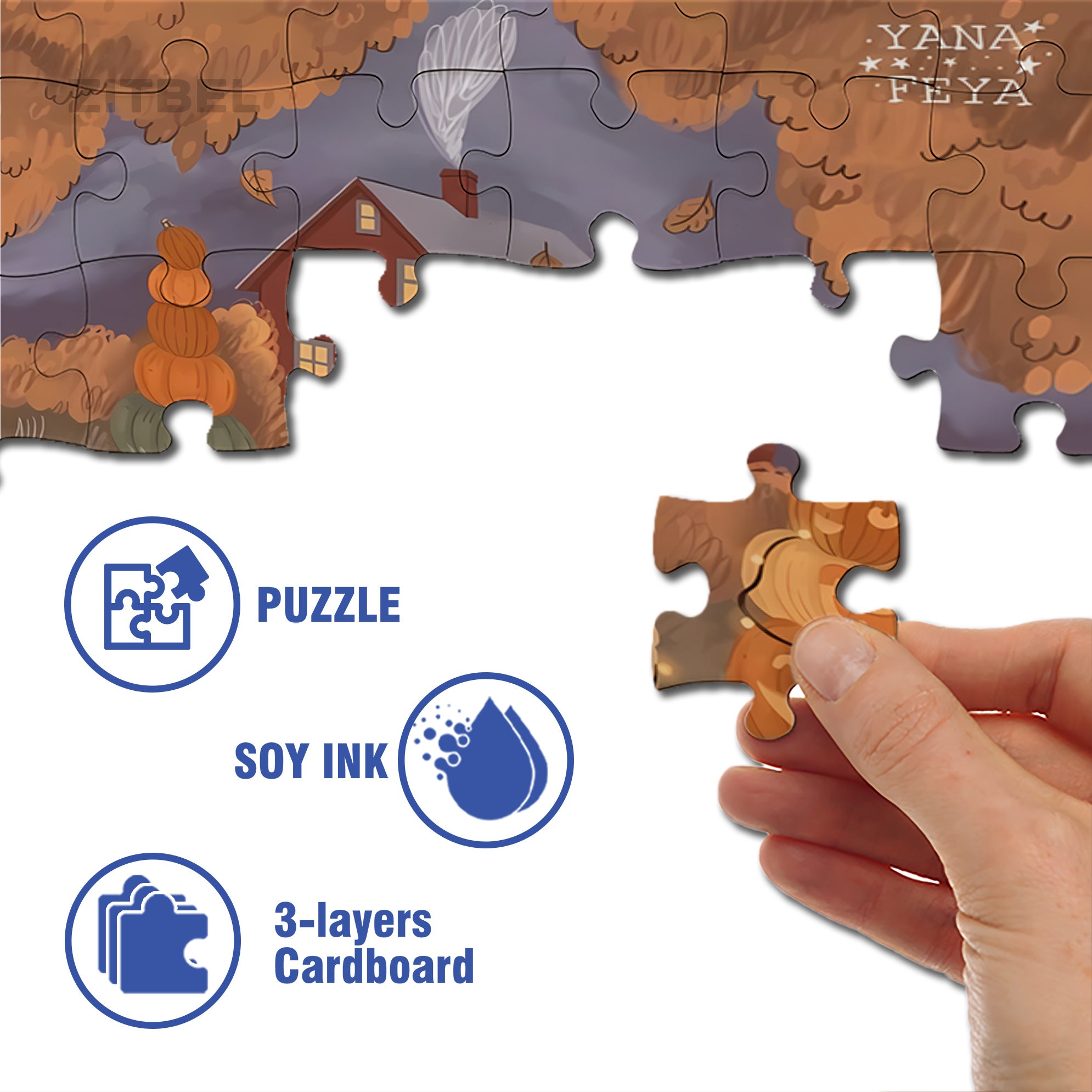Alpaca 500pcs/1000pcs Jigsaw Puzzle, Scratch-Resistant, Interactive Family Game & Brain-Boosting DIY Decor, Perfect for Halloween, Christmas & New Year Gifts, Family Puzzle Game