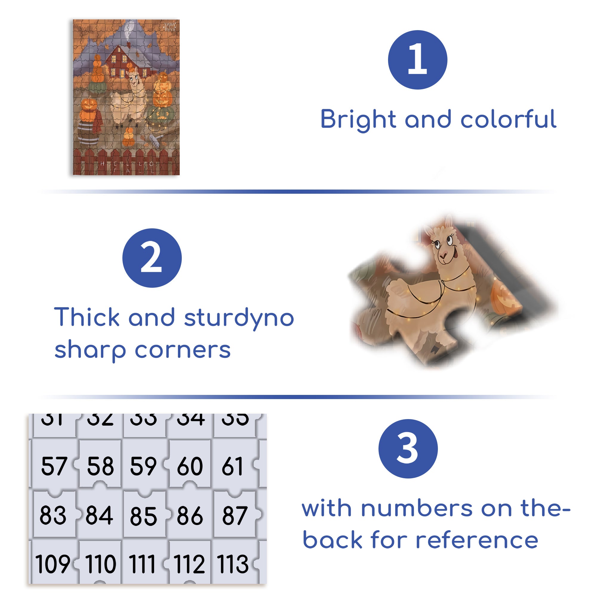 Alpaca 500pcs/1000pcs Jigsaw Puzzle, Scratch-Resistant, Interactive Family Game & Brain-Boosting DIY Decor, Perfect for Halloween, Christmas & New Year Gifts, Family Puzzle Game