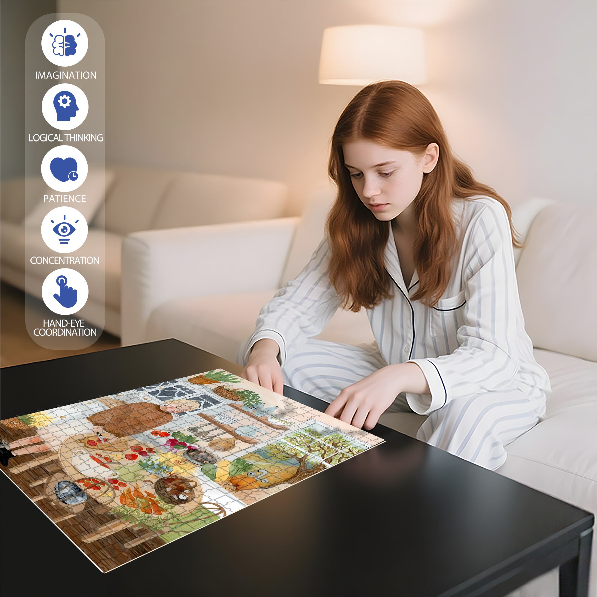 Asia Spettel 500pcs/1000pcs Jigsaw Puzzle, Scratch-Resistant, Interactive Family Game & Brain-Boosting DIY Decor, Perfect for Halloween, Christmas & New Year Gifts, Family Puzzle Game