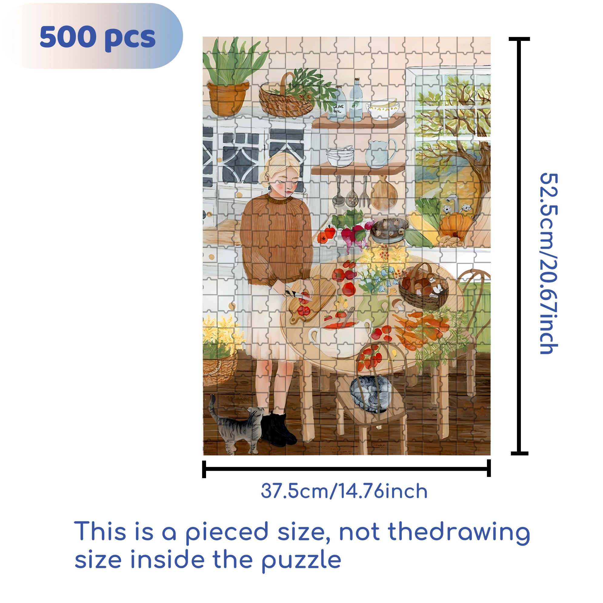 Asia Spettel 500pcs/1000pcs Jigsaw Puzzle, Scratch-Resistant, Interactive Family Game & Brain-Boosting DIY Decor, Perfect for Halloween, Christmas & New Year Gifts, Family Puzzle Game
