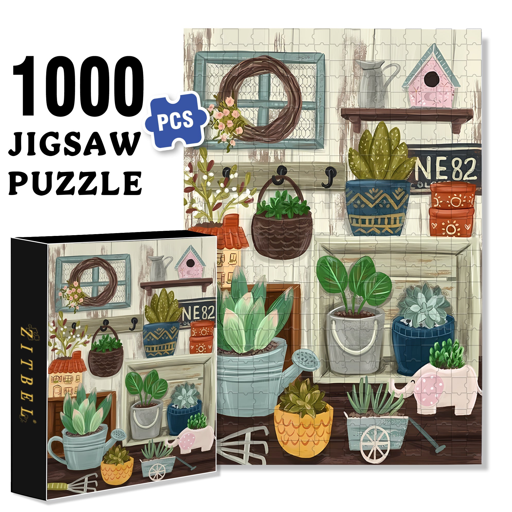 Bonsai 500pcs/1000pcs Jigsaw Puzzle, Scratch-Resistant, Interactive Family Game & Brain-Boosting DIY Decor, Perfect for Halloween, Christmas & New Year Gifts, Family Puzzle Game