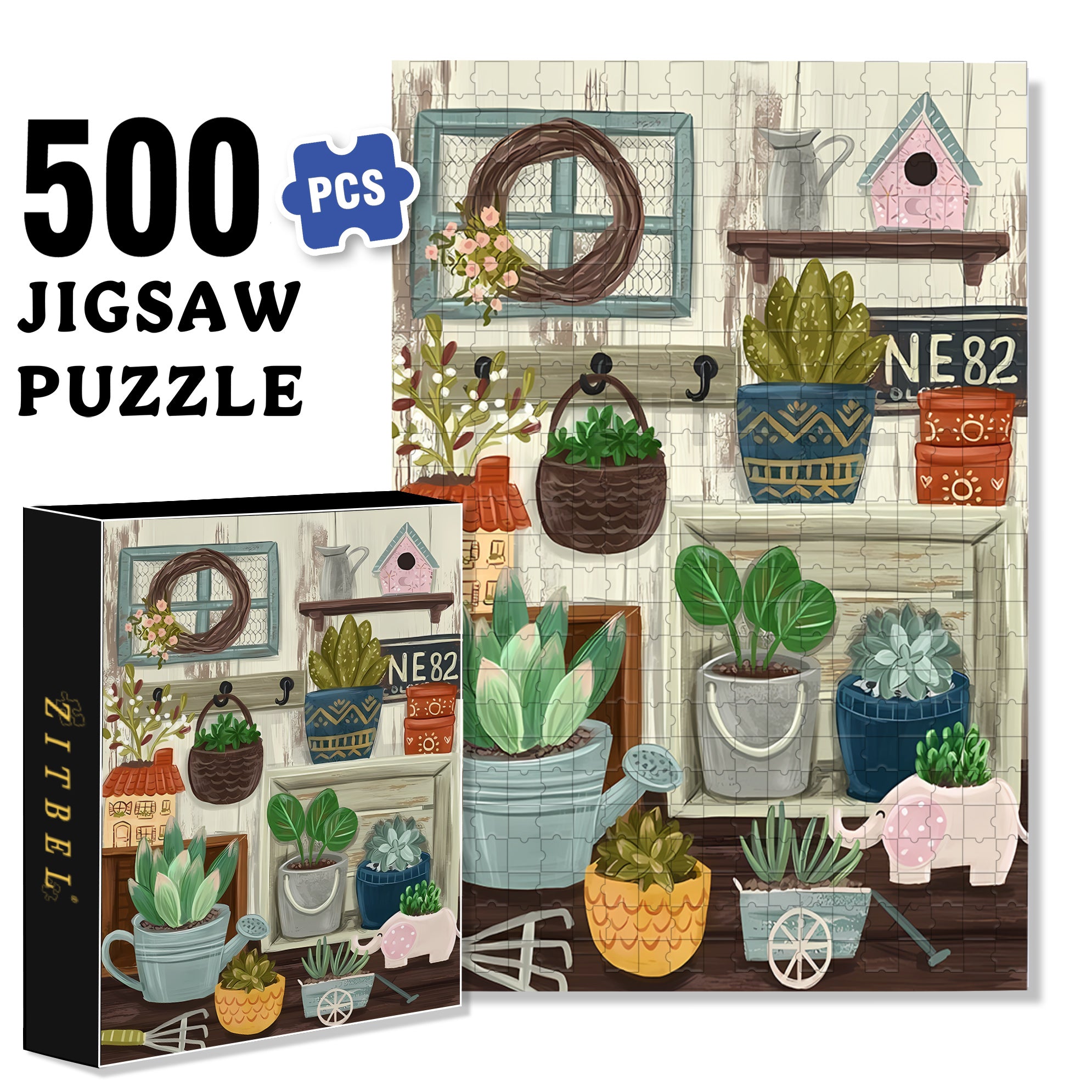 Bonsai 500pcs/1000pcs Jigsaw Puzzle, Scratch-Resistant, Interactive Family Game & Brain-Boosting DIY Decor, Perfect for Halloween, Christmas & New Year Gifts, Family Puzzle Game