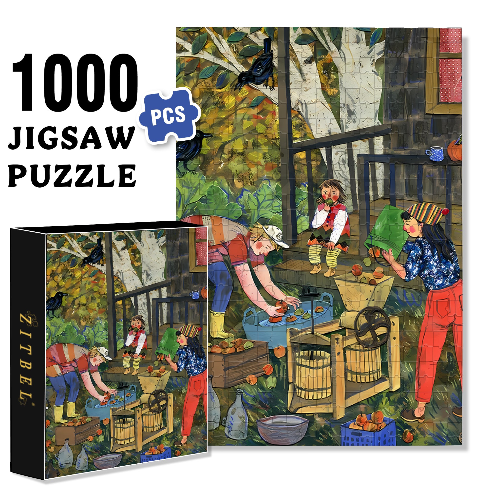 Busy Life 500pcs/1000pcs Jigsaw Puzzle, Scratch-Resistant, Interactive Family Game & Brain-Boosting DIY Decor, Perfect for Halloween, Christmas & New Year Gifts, Family Puzzle Game