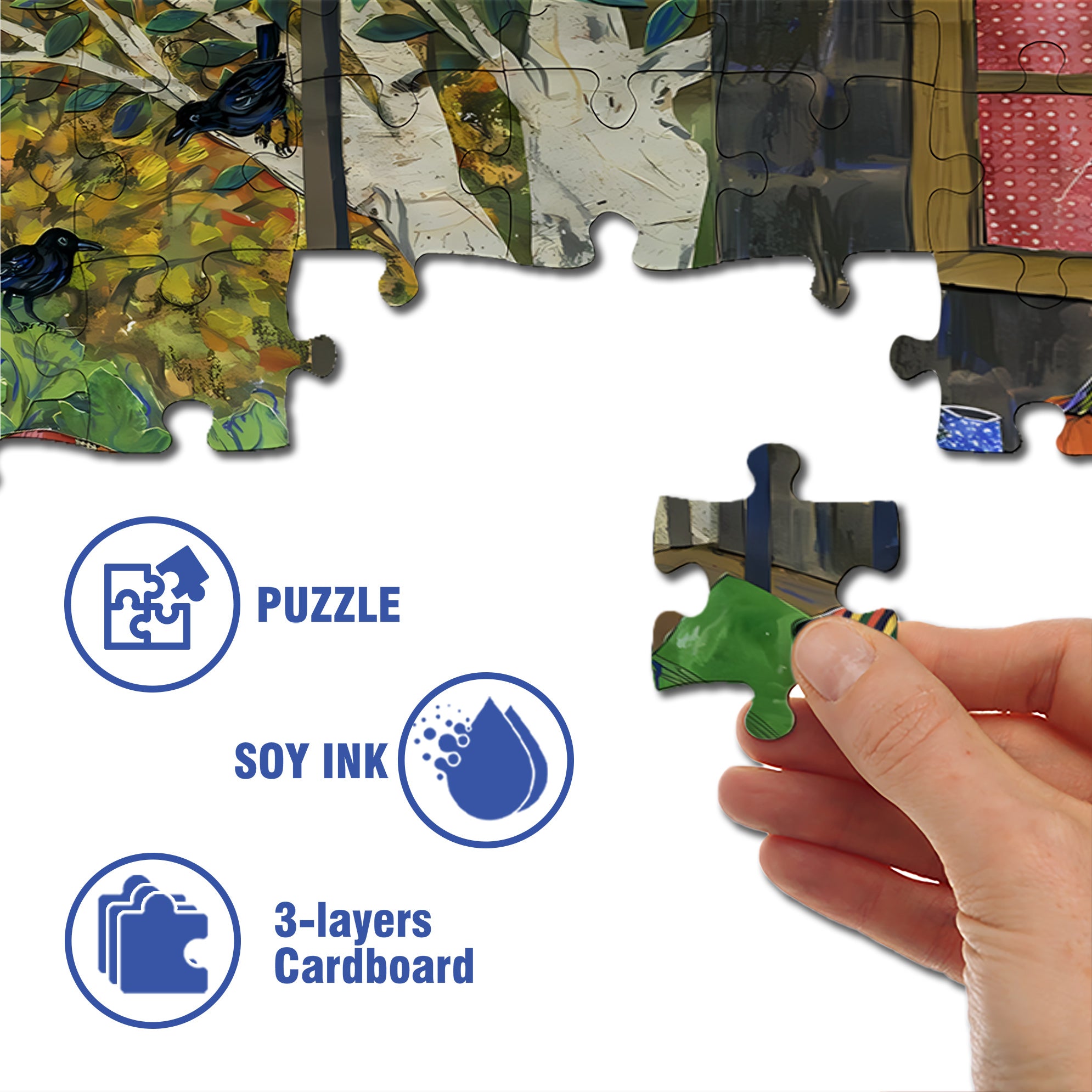Busy Life 500pcs/1000pcs Jigsaw Puzzle, Scratch-Resistant, Interactive Family Game & Brain-Boosting DIY Decor, Perfect for Halloween, Christmas & New Year Gifts, Family Puzzle Game