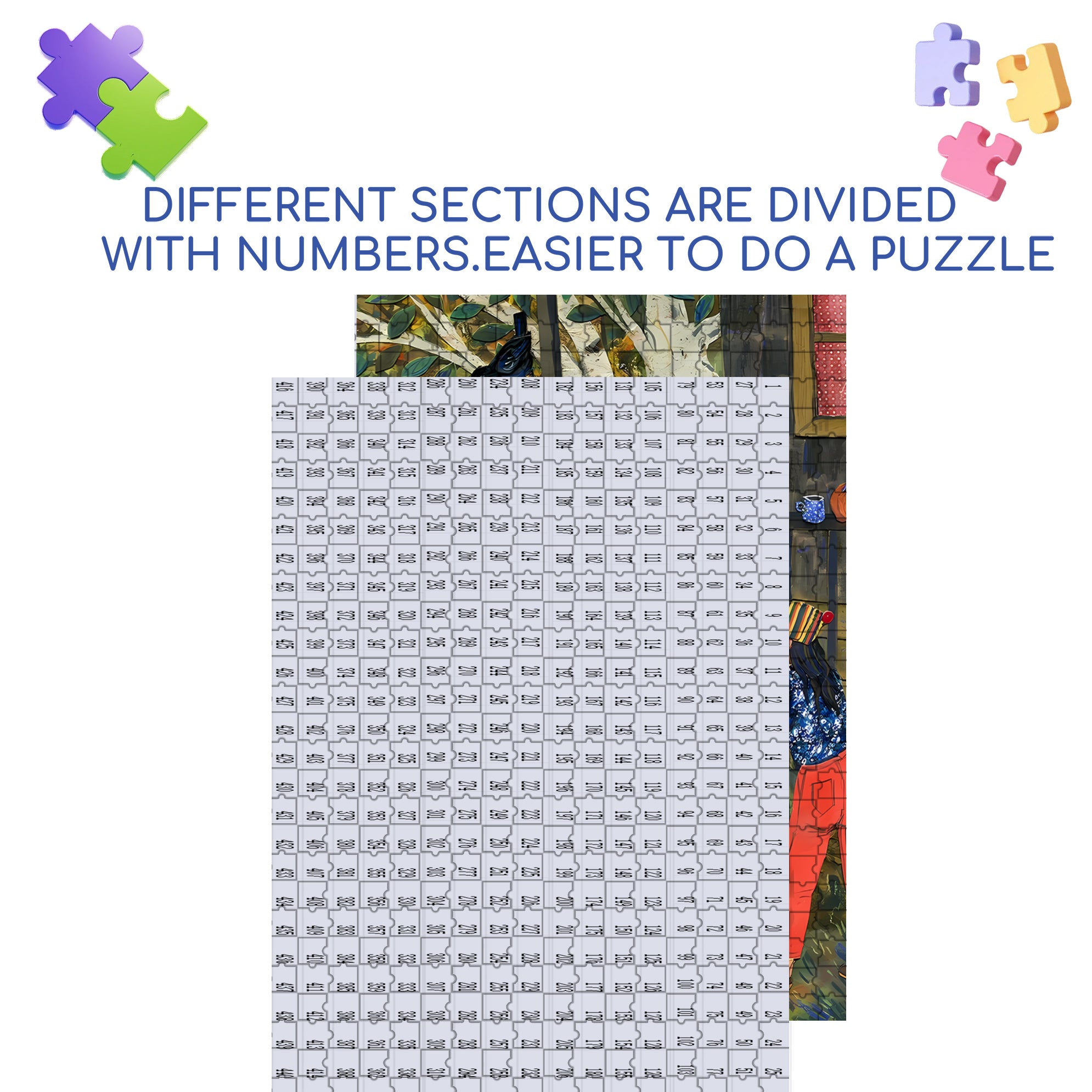 Busy Life 500pcs/1000pcs Jigsaw Puzzle, Scratch-Resistant, Interactive Family Game & Brain-Boosting DIY Decor, Perfect for Halloween, Christmas & New Year Gifts, Family Puzzle Game