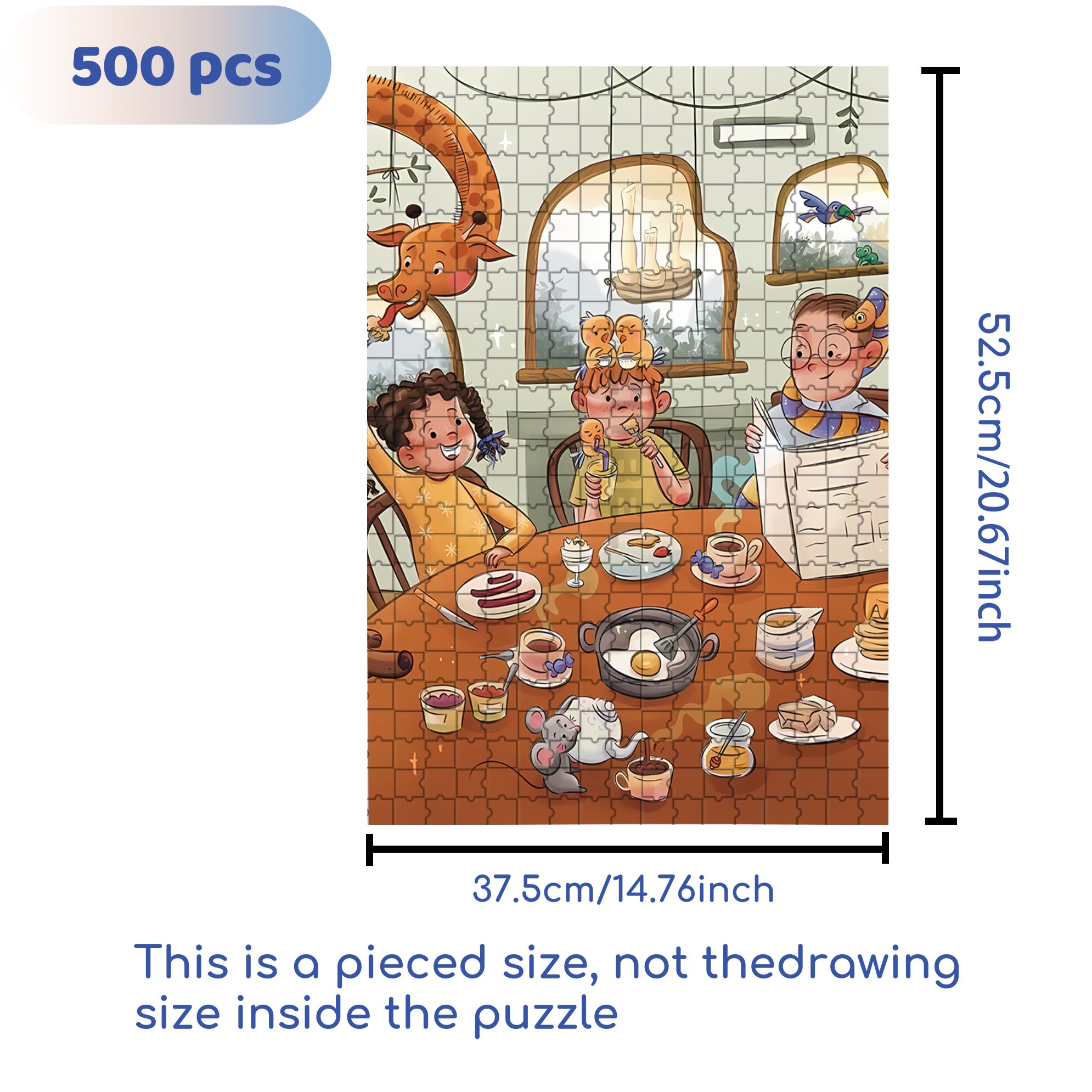 Children's Book 500pcs/1000pcs Jigsaw Puzzle, Scratch-Resistant, Interactive Family Game & Brain-Boosting DIY Decor, Perfect for Halloween, Christmas & New Year Gifts, Family Puzzle Game