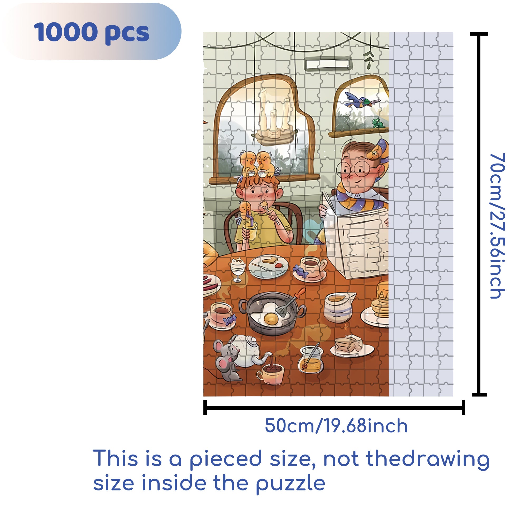 Children's Book 500pcs/1000pcs Jigsaw Puzzle, Scratch-Resistant, Interactive Family Game & Brain-Boosting DIY Decor, Perfect for Halloween, Christmas & New Year Gifts, Family Puzzle Game
